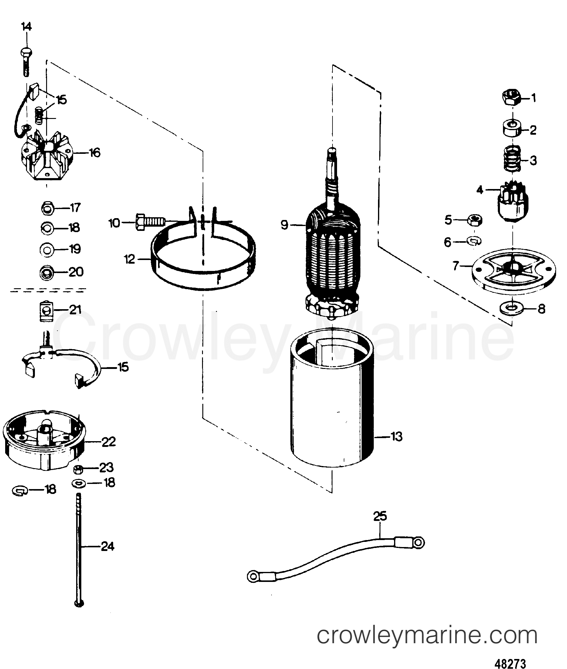 1987 Outboard 35 - 0C357F7B Thru [Force] - ELECTRIC STARTER