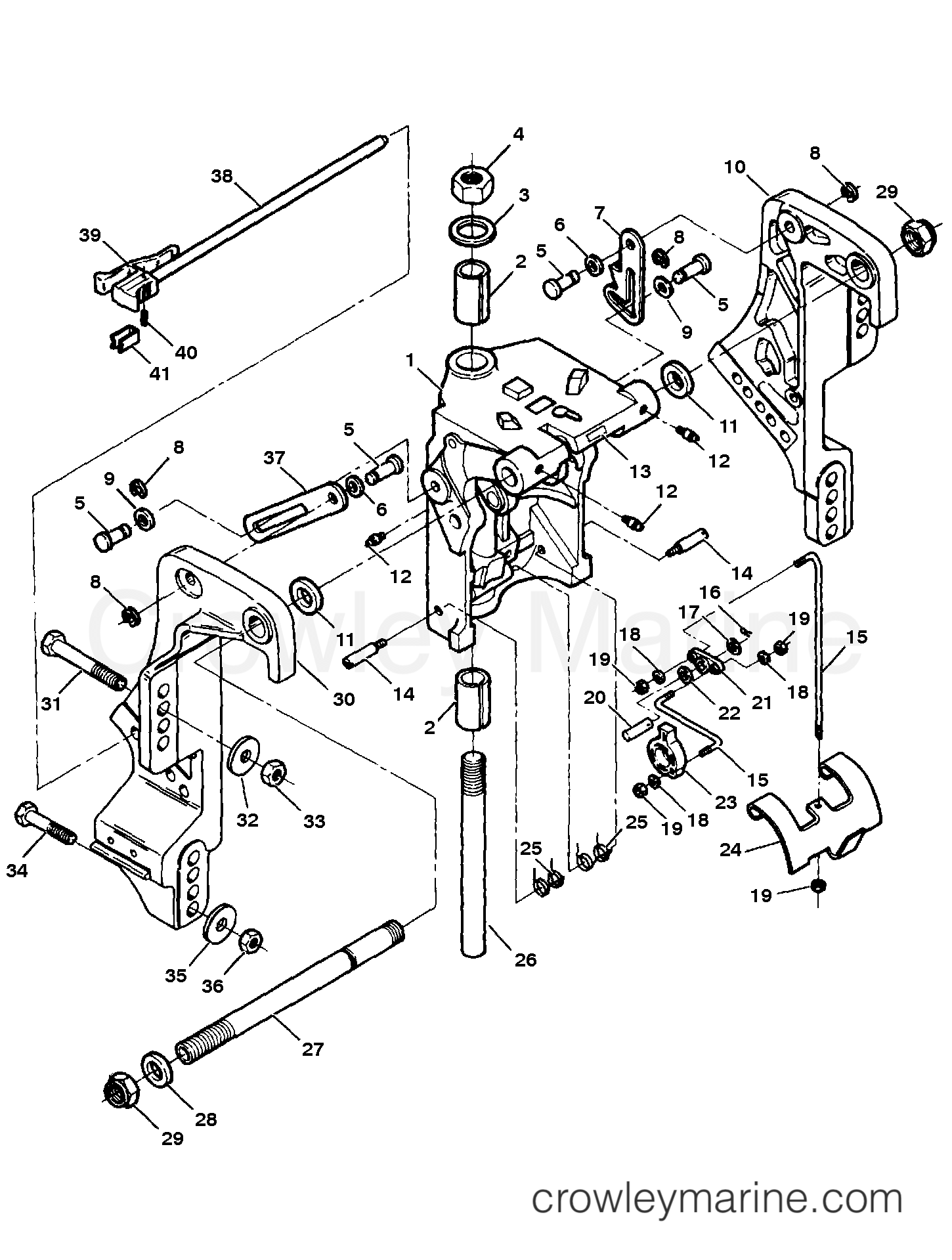1996 Force Outboard 75 - H075412SD [ELPT] - SWIVEL BRACKET/STERN BRACKETS (