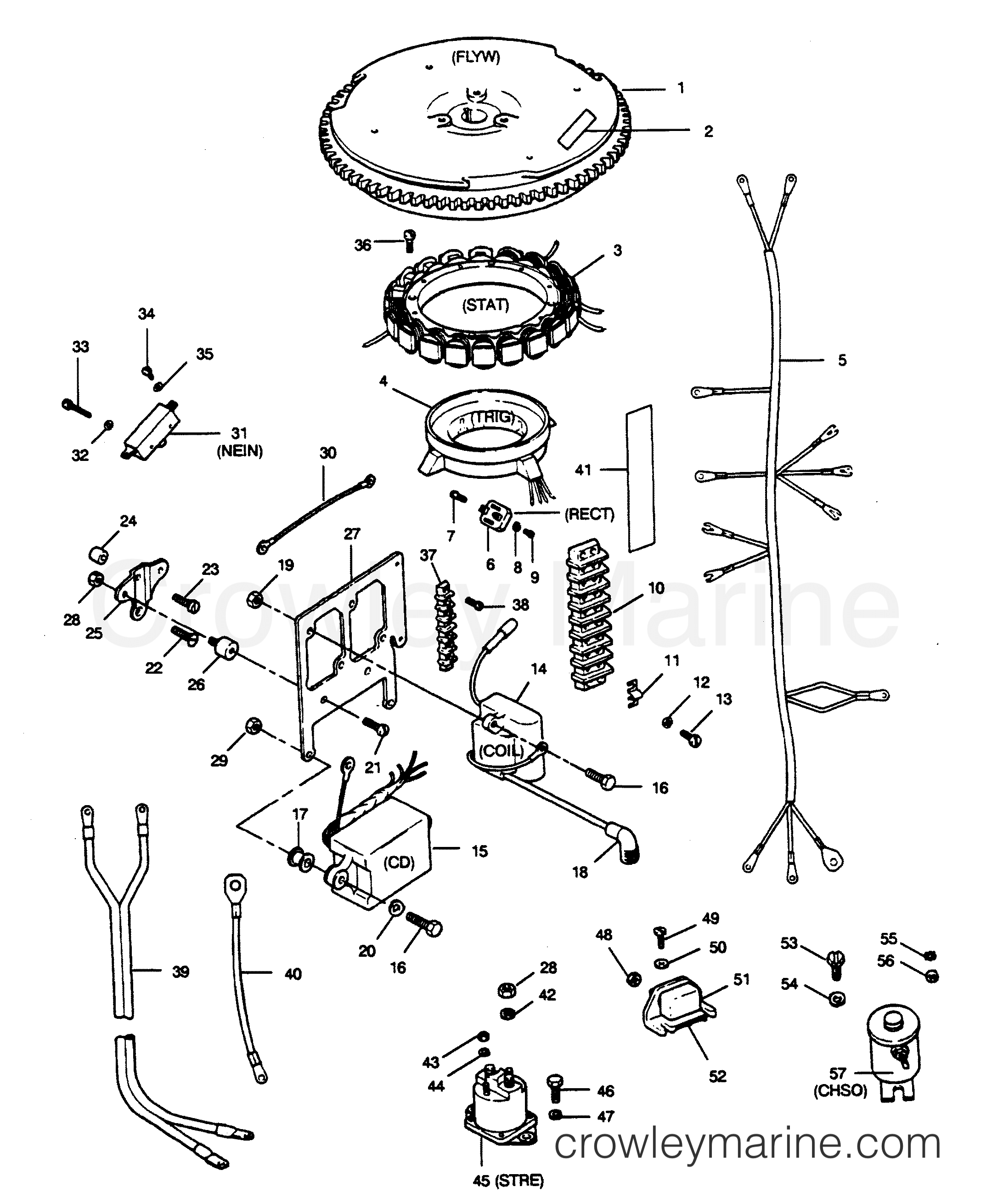 1989 Outboard 50 - H0507X89D [D] - ELECTRICAL COMPONENTS