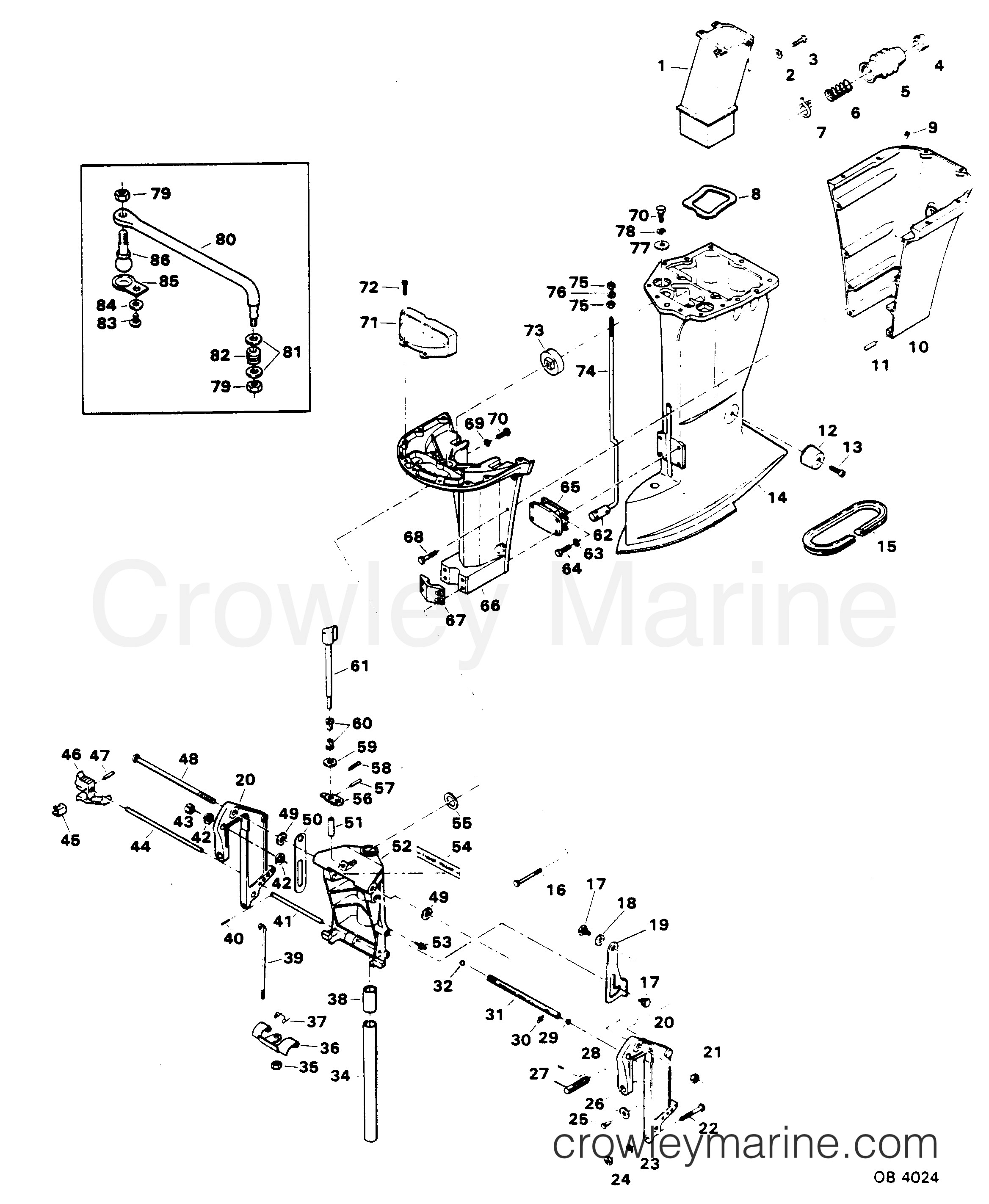 1984 Outboard 85 - 856FC4A [Force] - MOTOR LEG