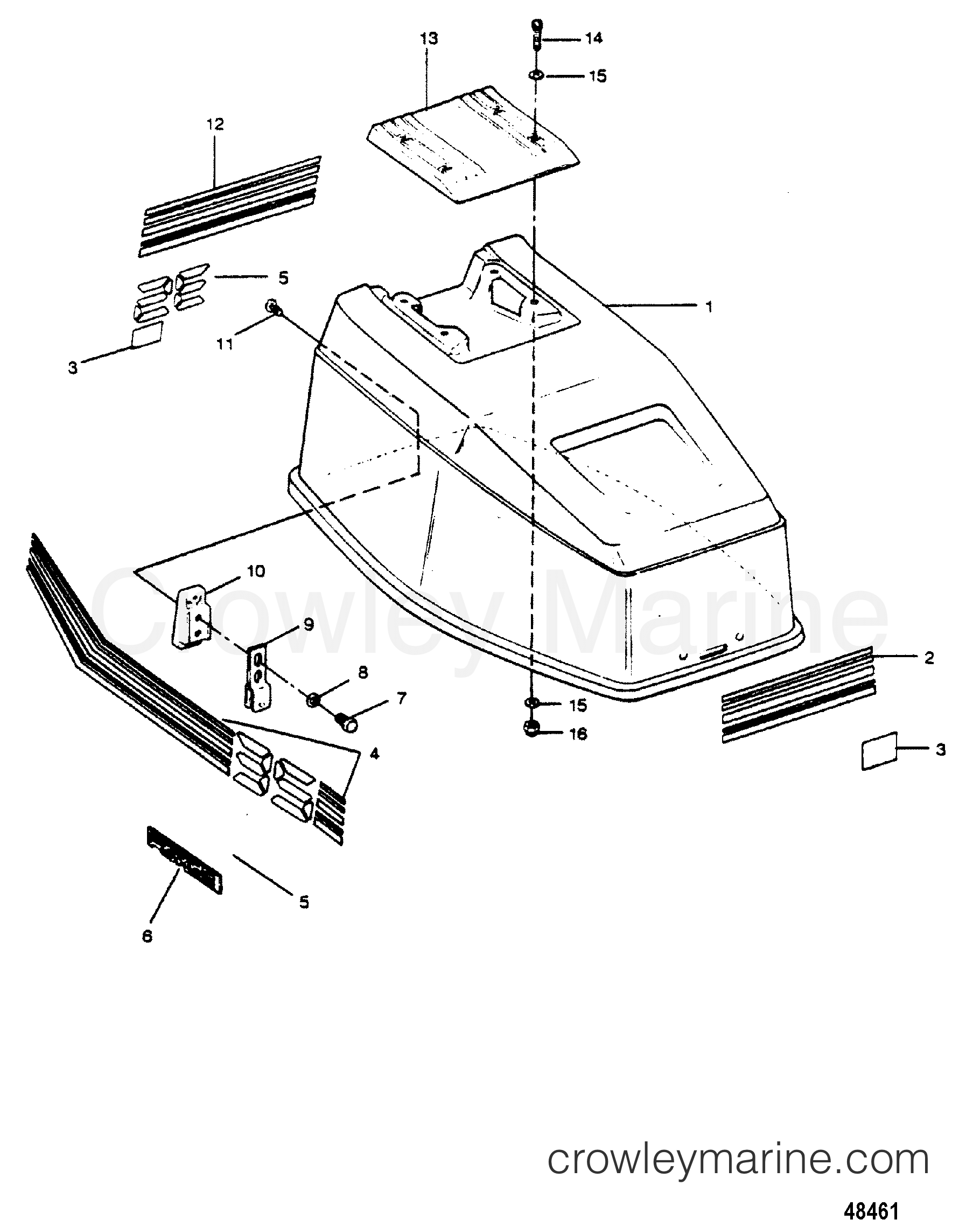1988 Outboard 35 - H0357D88B - ENGINE COVER