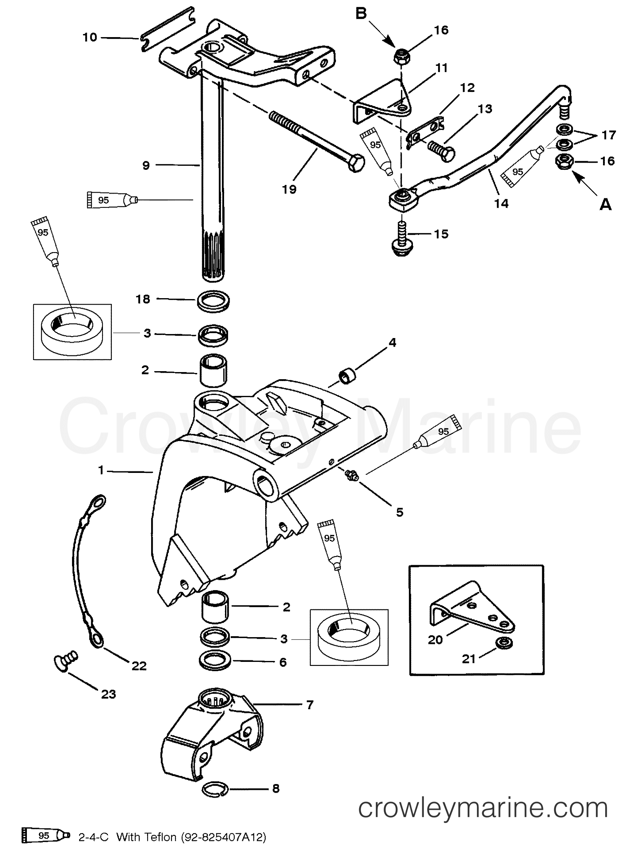 1997 Outboard 40 [MH/ALT] - 7040203FD - SWIVEL BRACKET