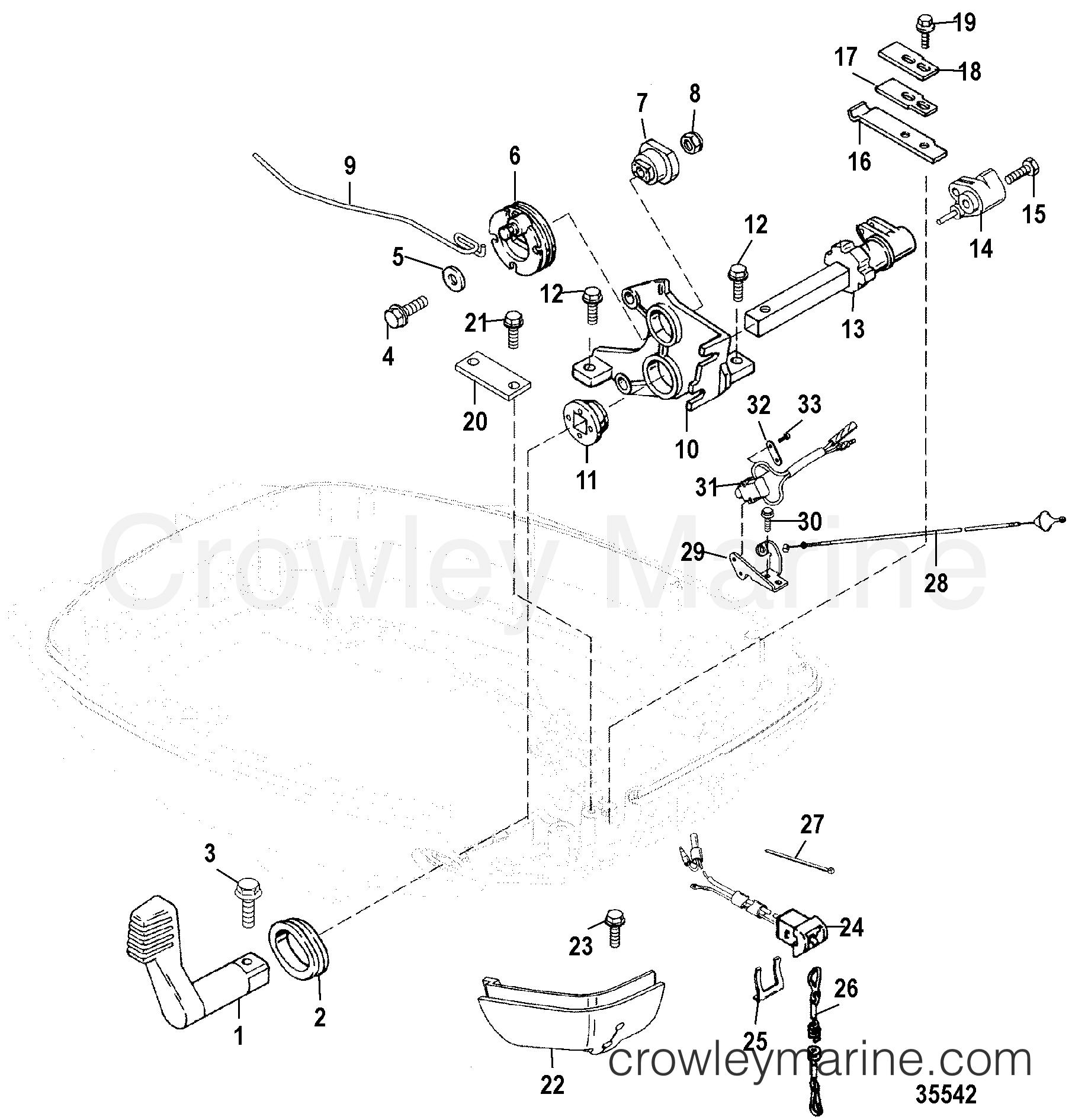 1998 Outboard 15 [EL 4] - 7F15351GD - THROTTLE LINKAGE, HANDLE MODELS