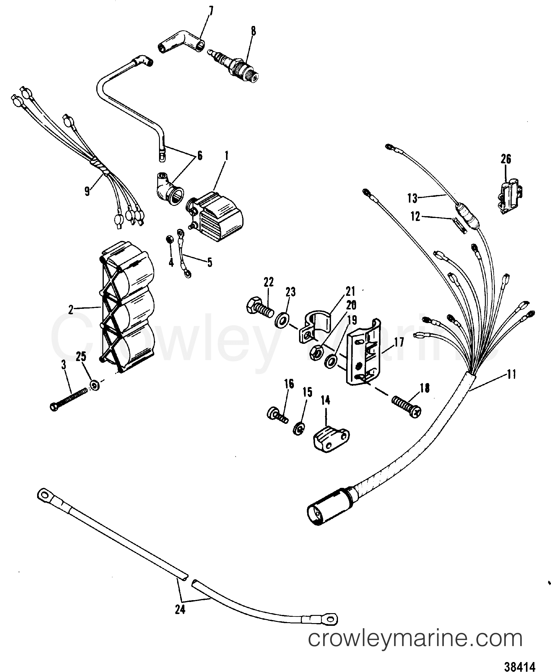 WIRING HARNESS AND IGNITION COIL 1987 Mercury Outboard 115 [ELPTO