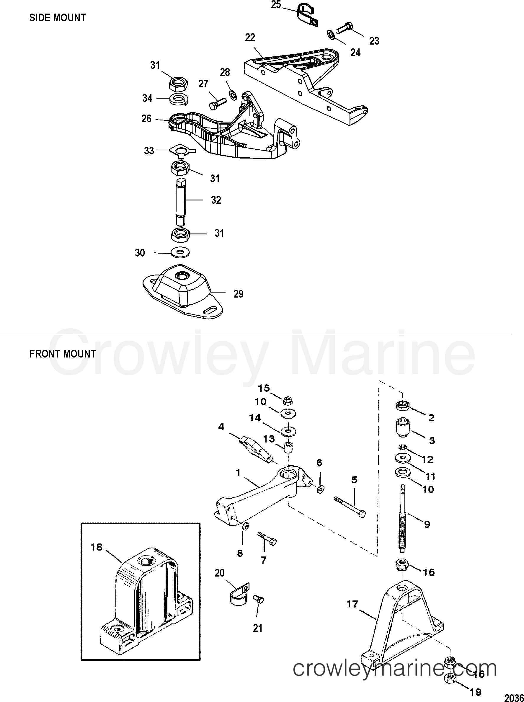 1998 Stern Drive 3.0L [ALPHA] - 41112E1TS - ENGINE MOUNTING