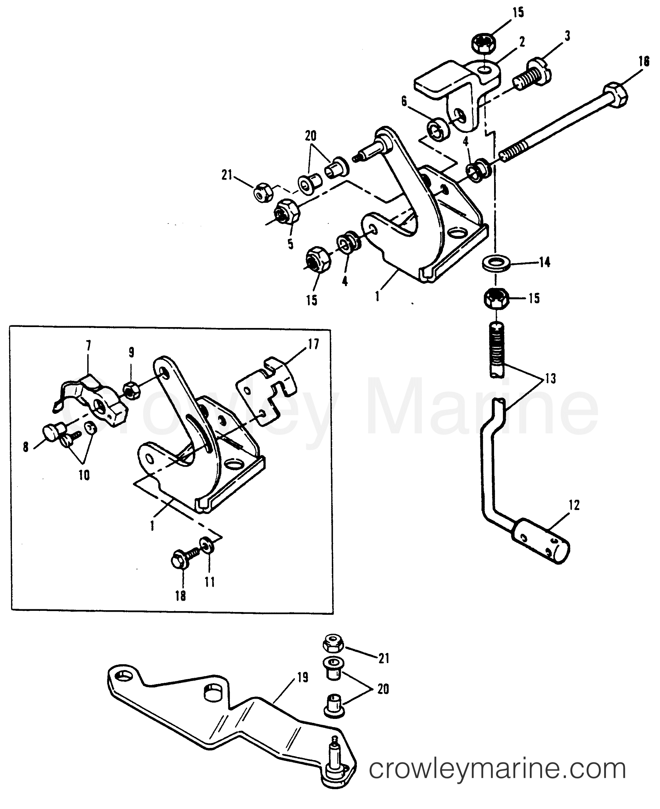 1991 Outboard 120 - H1208E91E [E] - GEAR SHIFT LINKAGE (90A,92C)