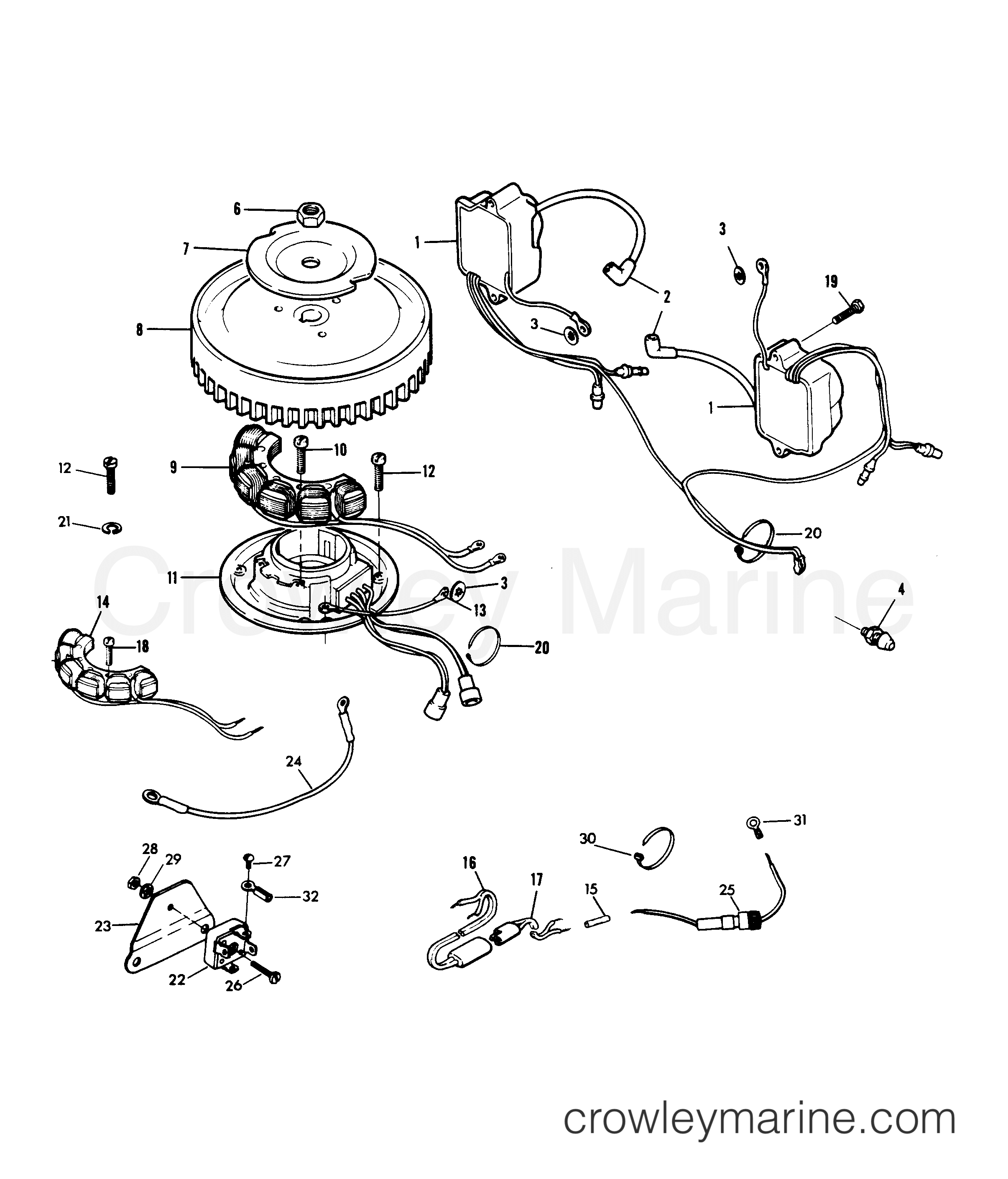 1979 Outboard 7.5 - H0075H79A - ELECTRICAL COMPONENTS