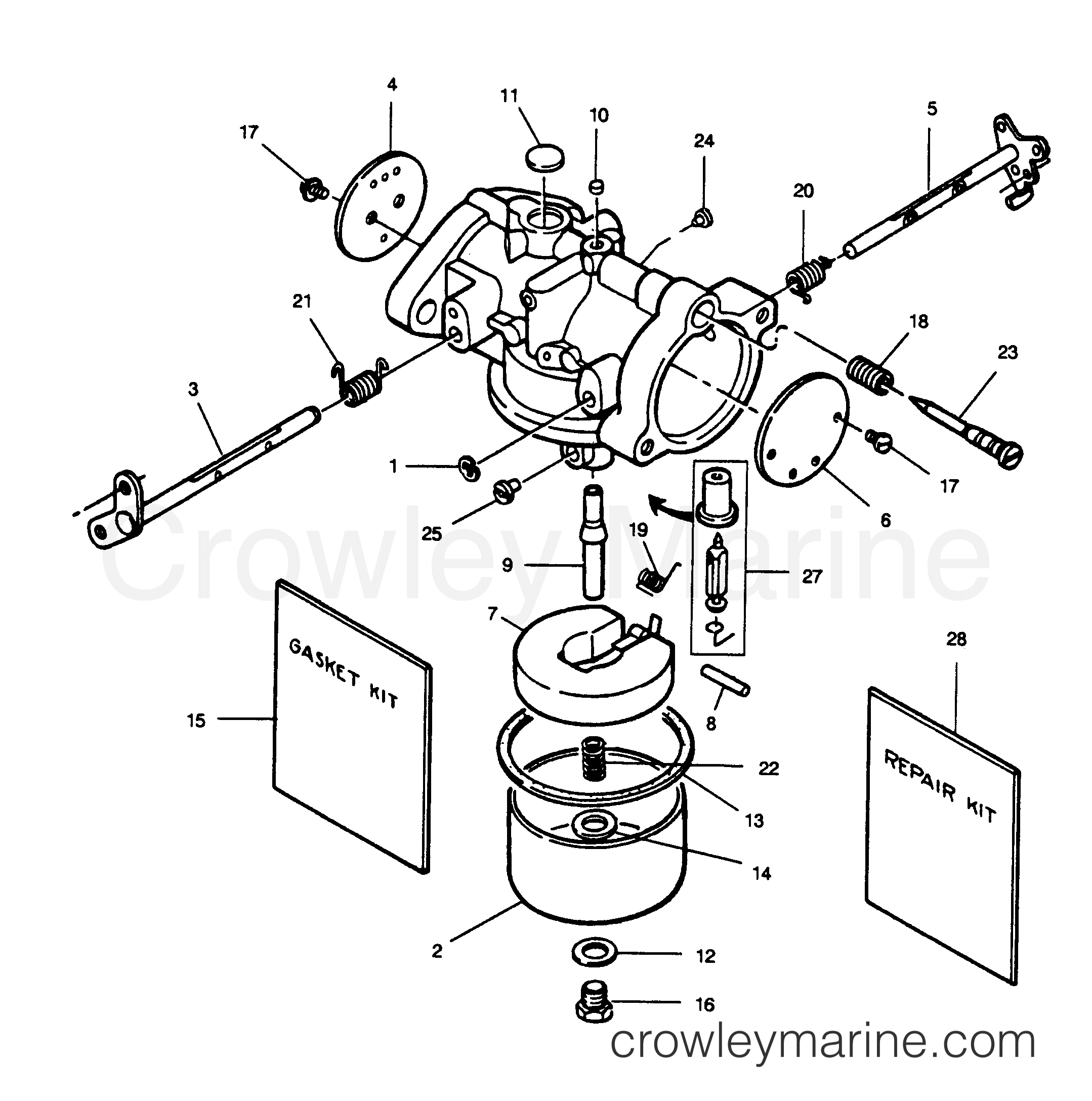 1989 Outboard 85 - H0856F89E [E] - CARBURETOR