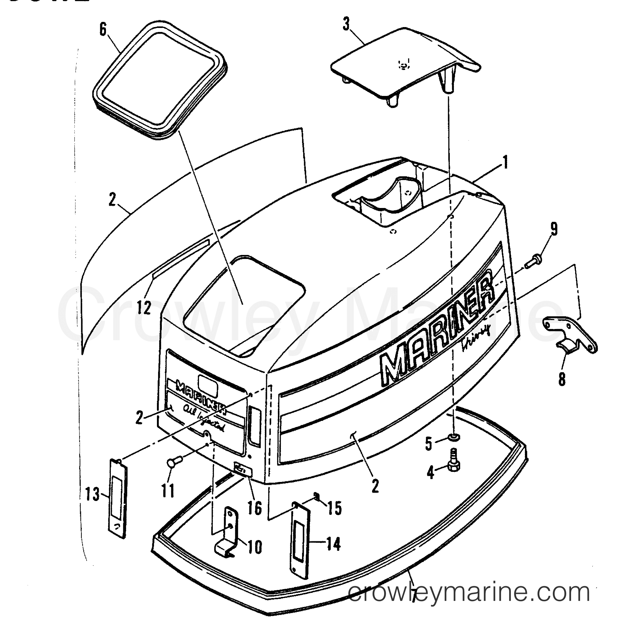 Serial Range Outboard 30A - 689-250101 AND UP [E] - TOP COWL