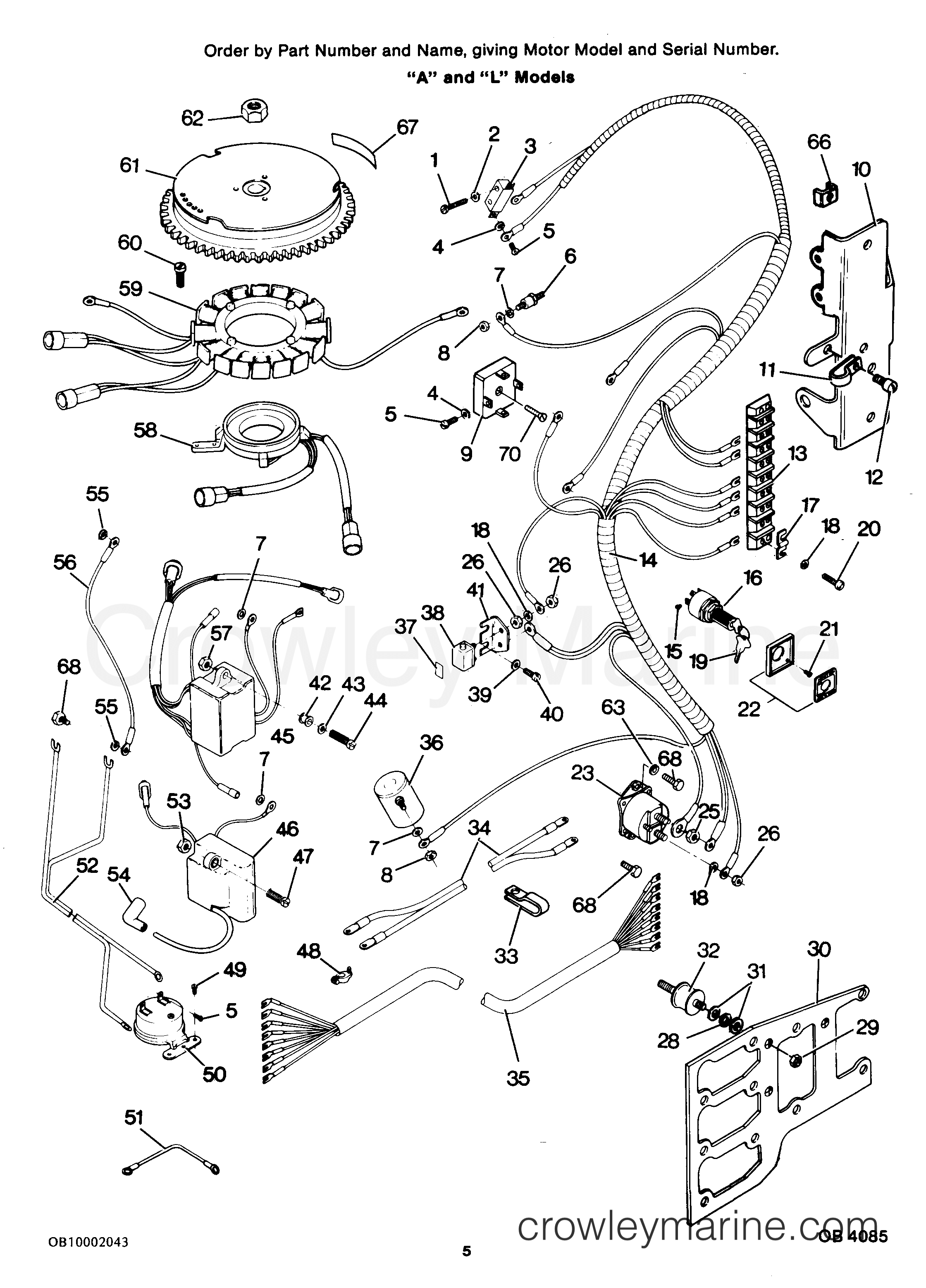 1986 Outboard 85 - 858F6B [Force] - ELECTRICAL COMPONENTS "A" AND "L" MODELS
