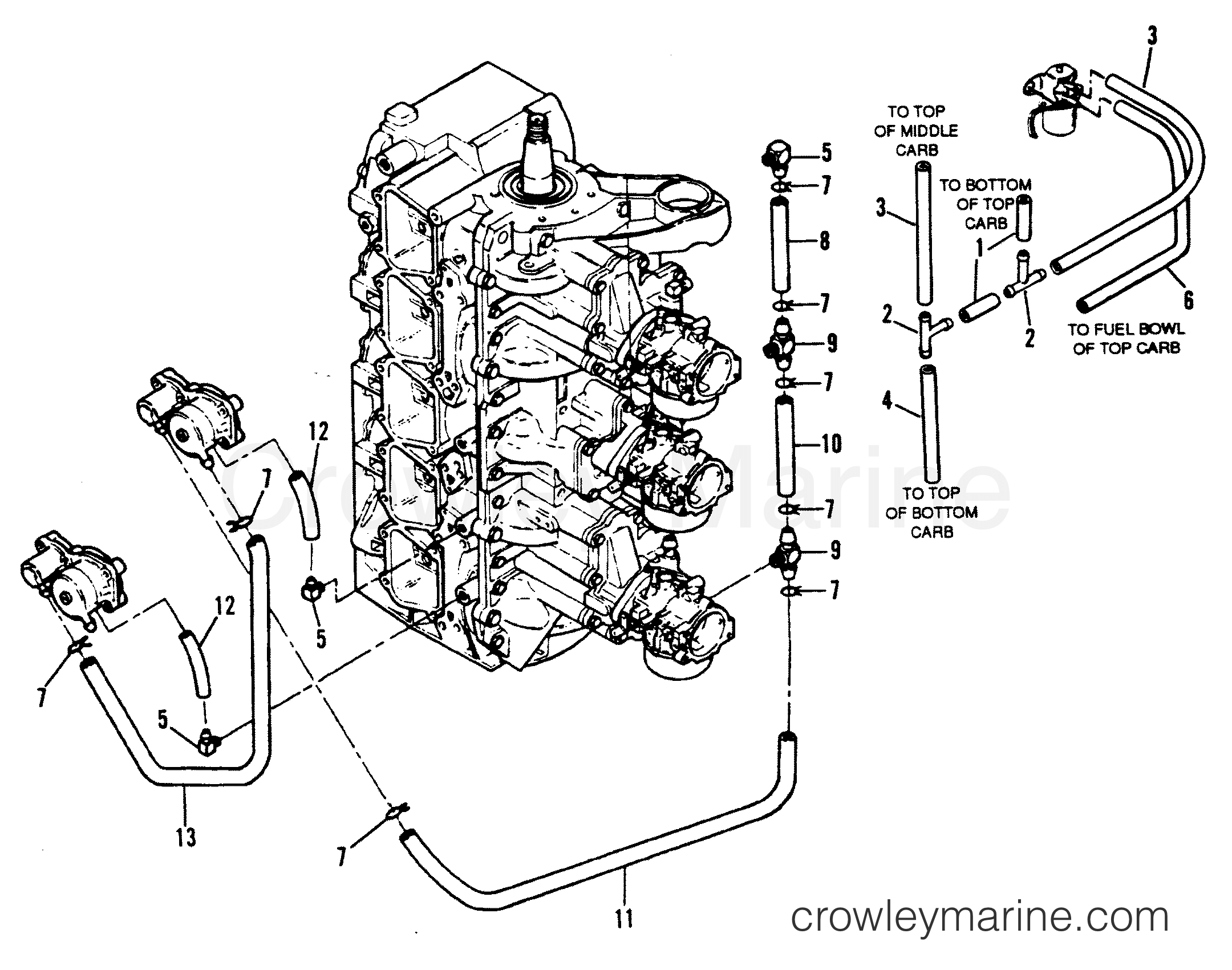 1990 Outboard 150 - H1508A90A [A] - FUEL PRIME SYSTEM (89A THRU 91D)
