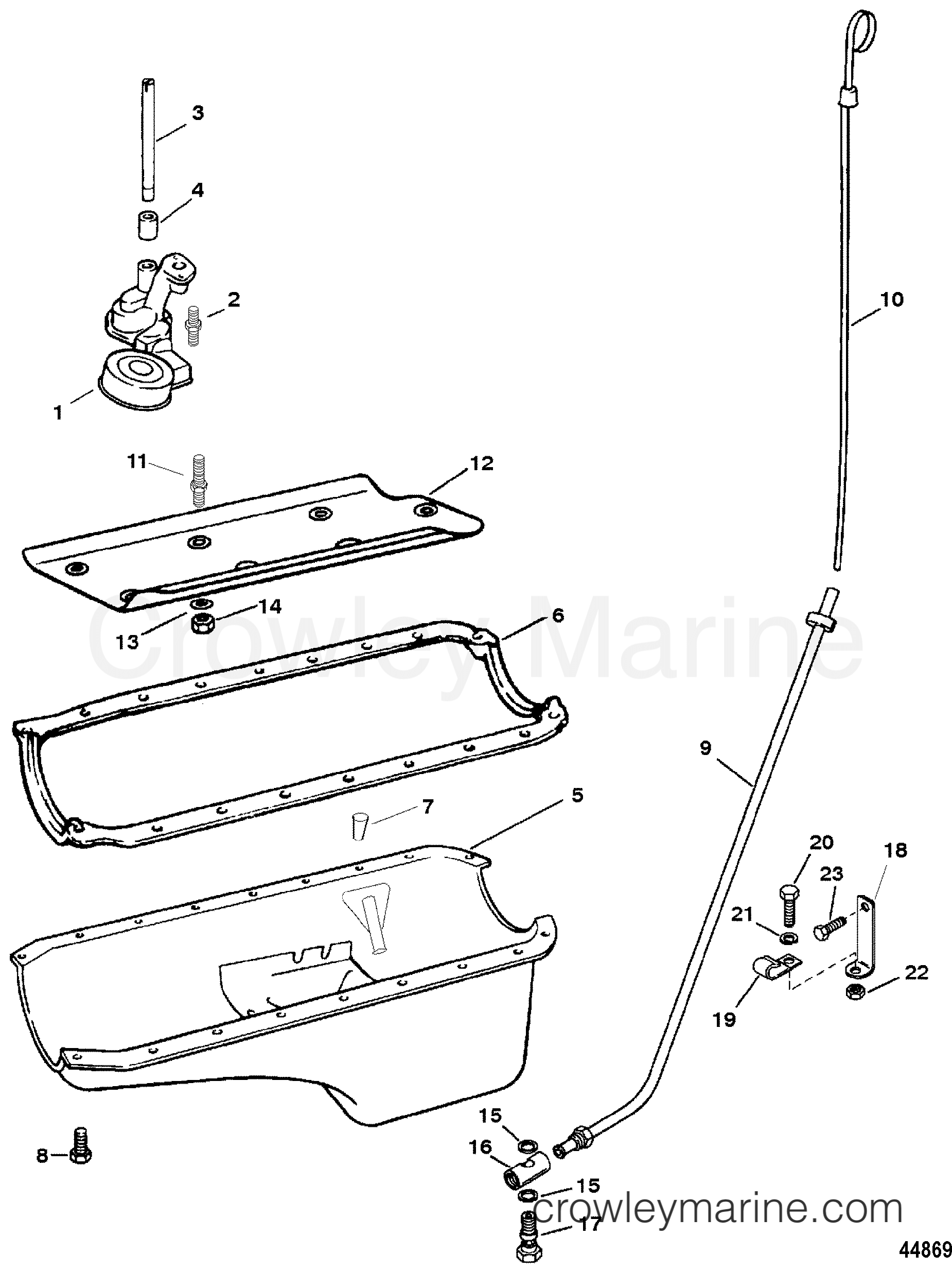 OIL PAN AND OIL PUMP 1996 Inboard Engine 7.4L [MPI] 374C362JT