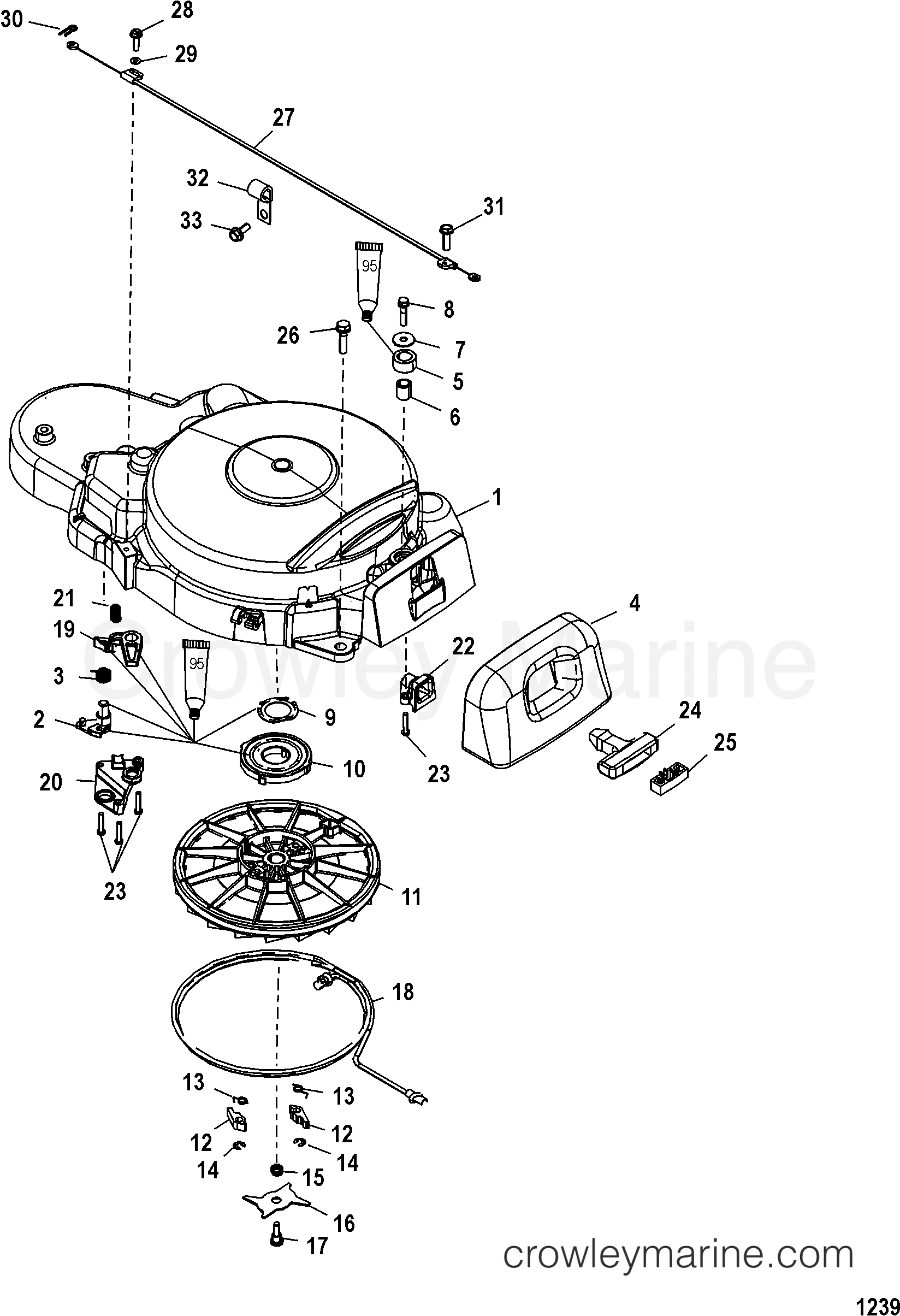 2001 Outboard 25 [ELH/BF 4] - 7F25311KB - MANUAL STARTER