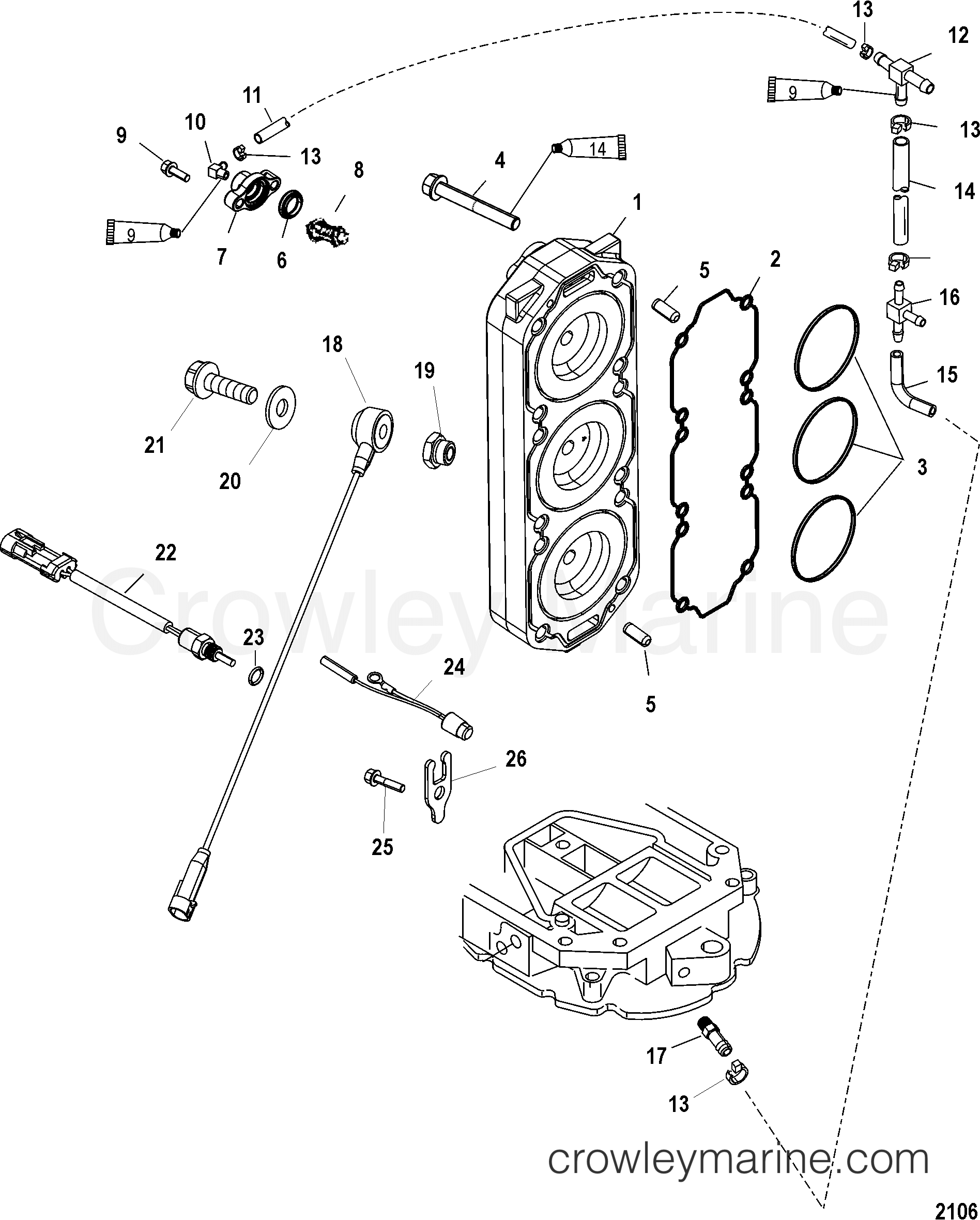 2006 Outboard 200EFI [XL SW] - 7200423ZY - CYLINDER HEAD