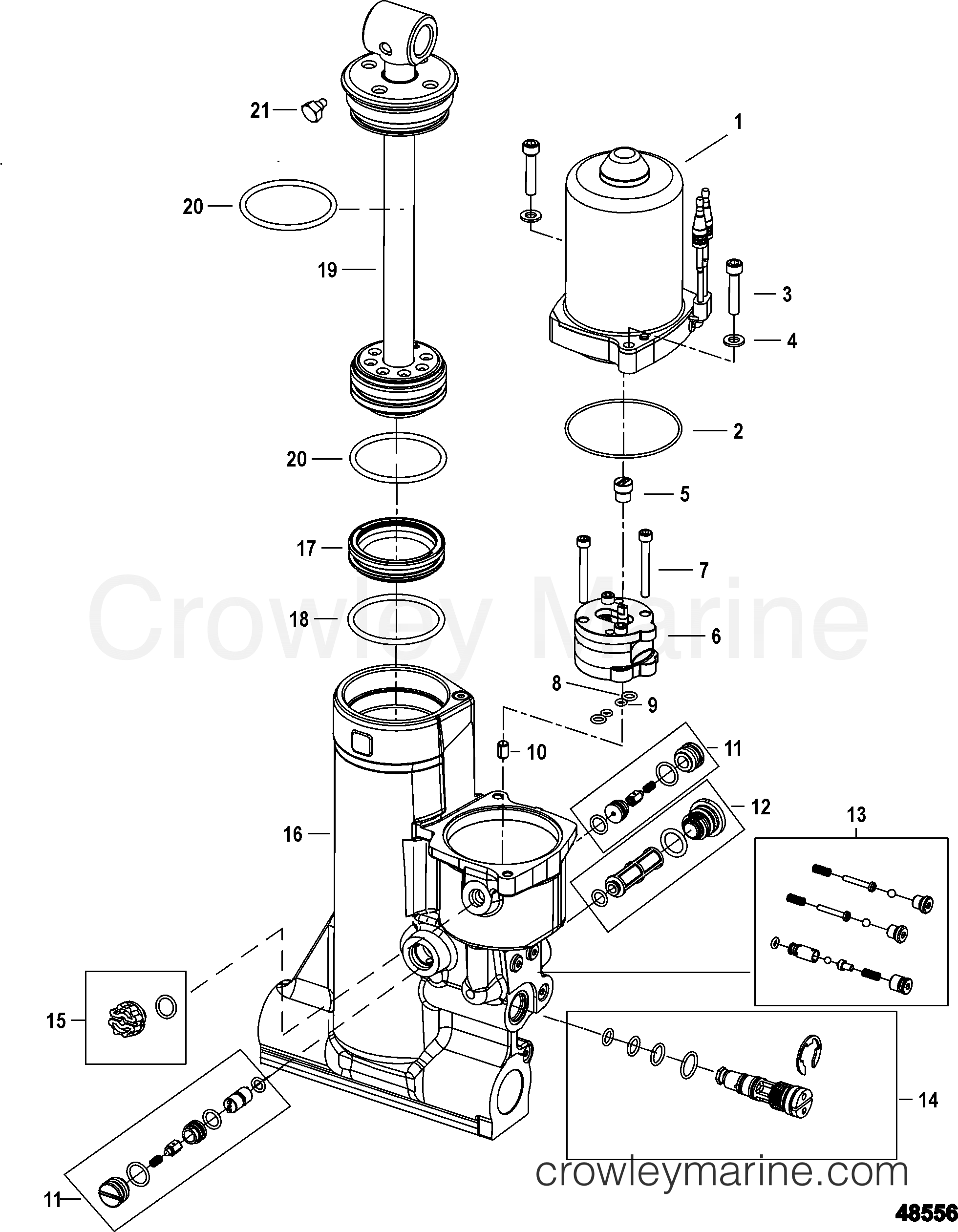 POWER TRIM ASSEMBLY, COMPONENTS - 2011 Mercury Outboard 150 [XL