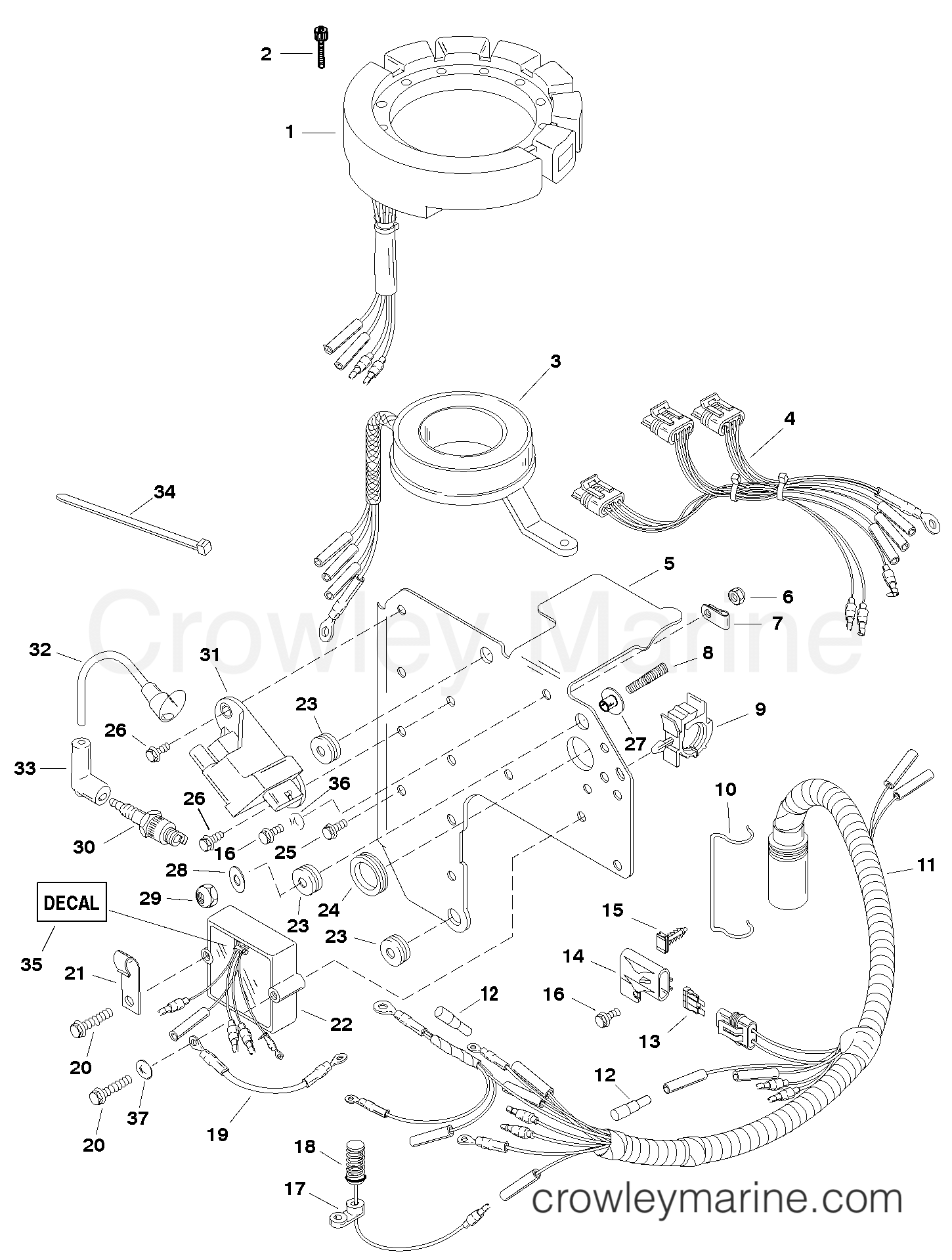 1998 Outboard 90 - H090412UT [ELPT] - IGNITION COMPONENTS