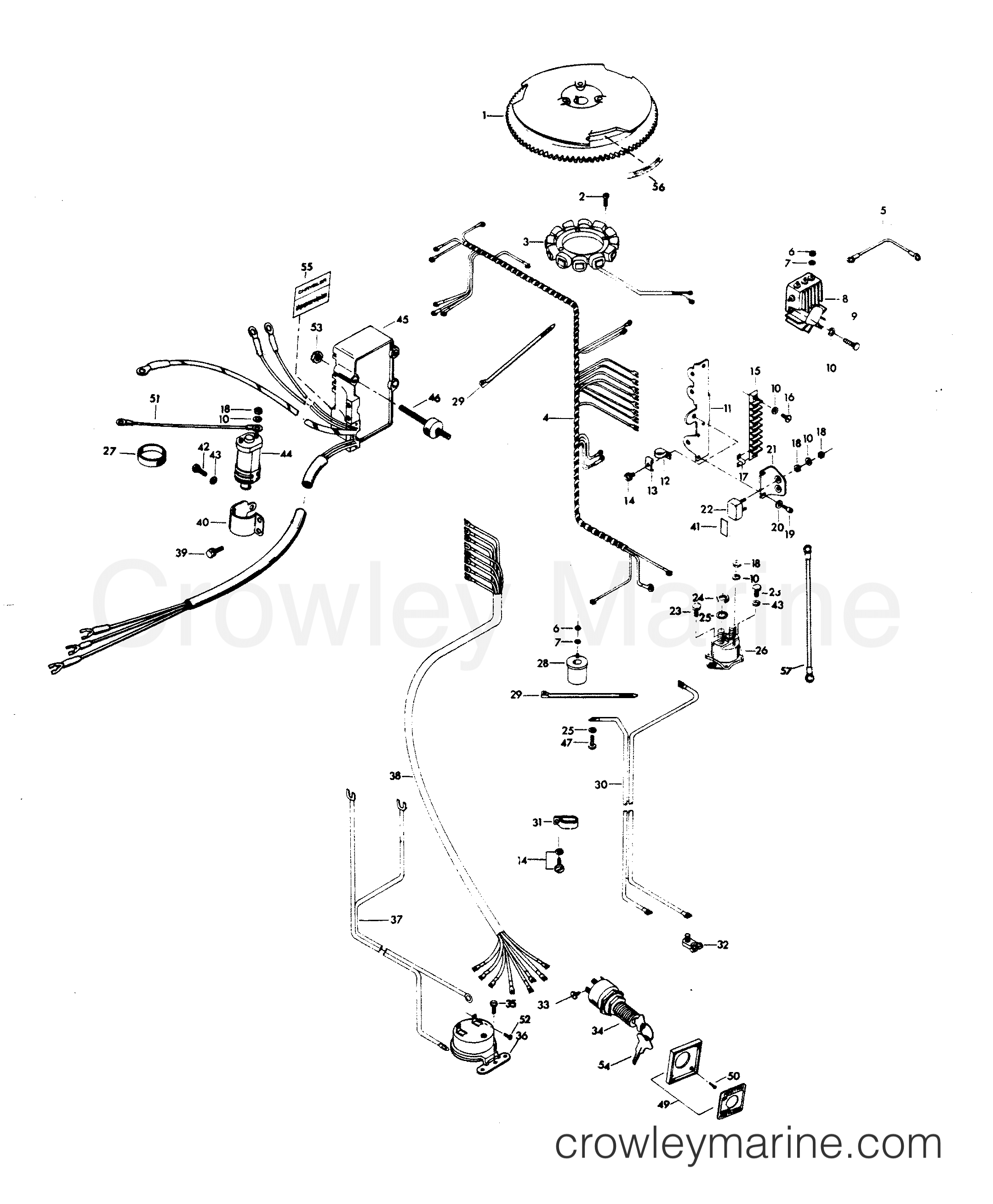 1980 Outboard 75 - 754B0B - ELECTRICAL COMPONENTS