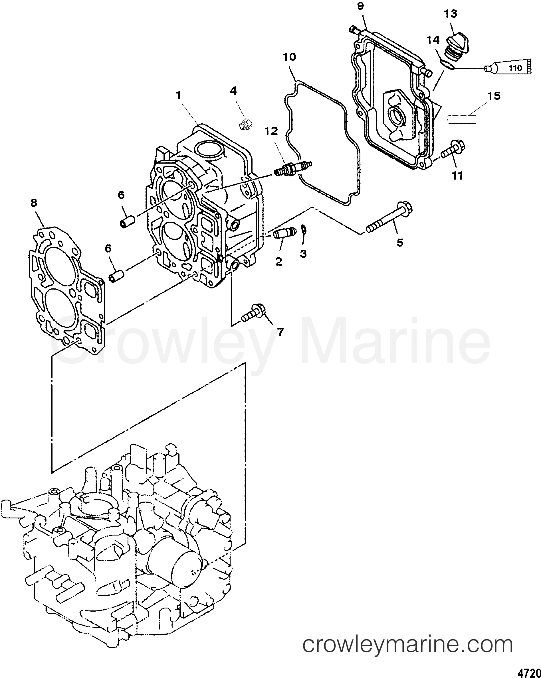 2003 Outboard 15 [EH 4] - 7F15301MB - CYLINDER HEAD