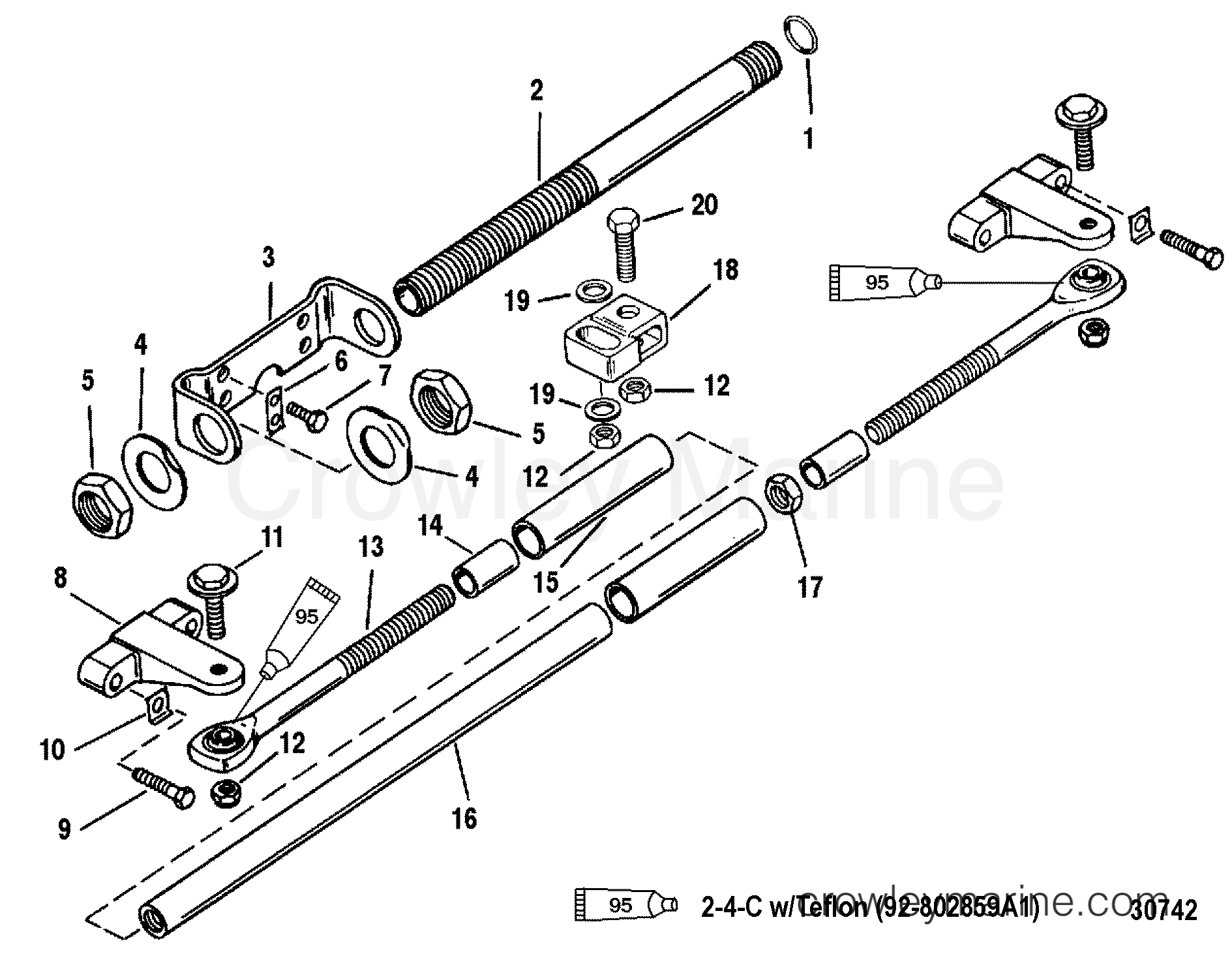 2001 Outboard 200EFI [XL] - 7200423KD - DUAL ENGINE EXTENSION KIT