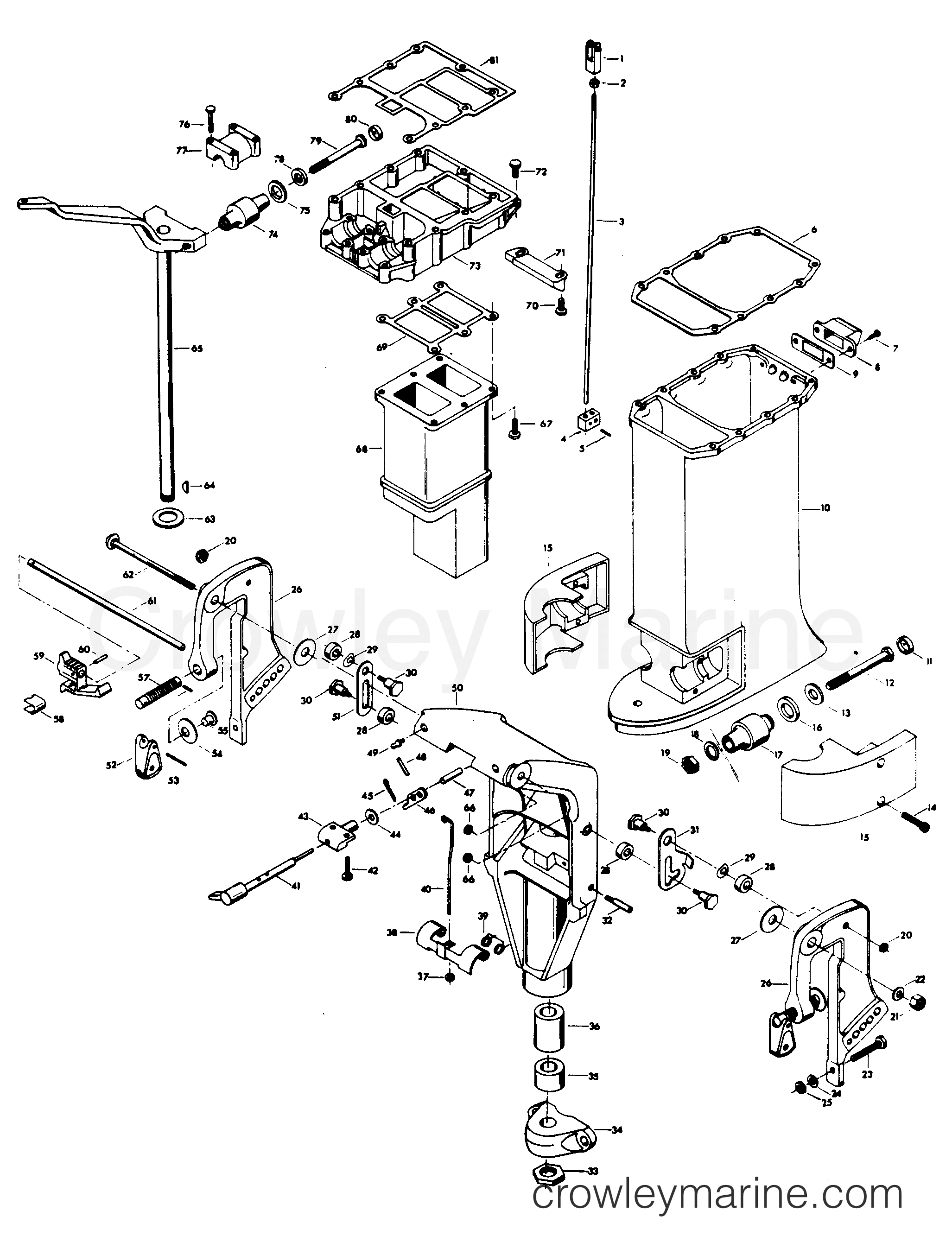 MOTOR LEG 1977 Outboard 55 H0559H77H Crowley Marine