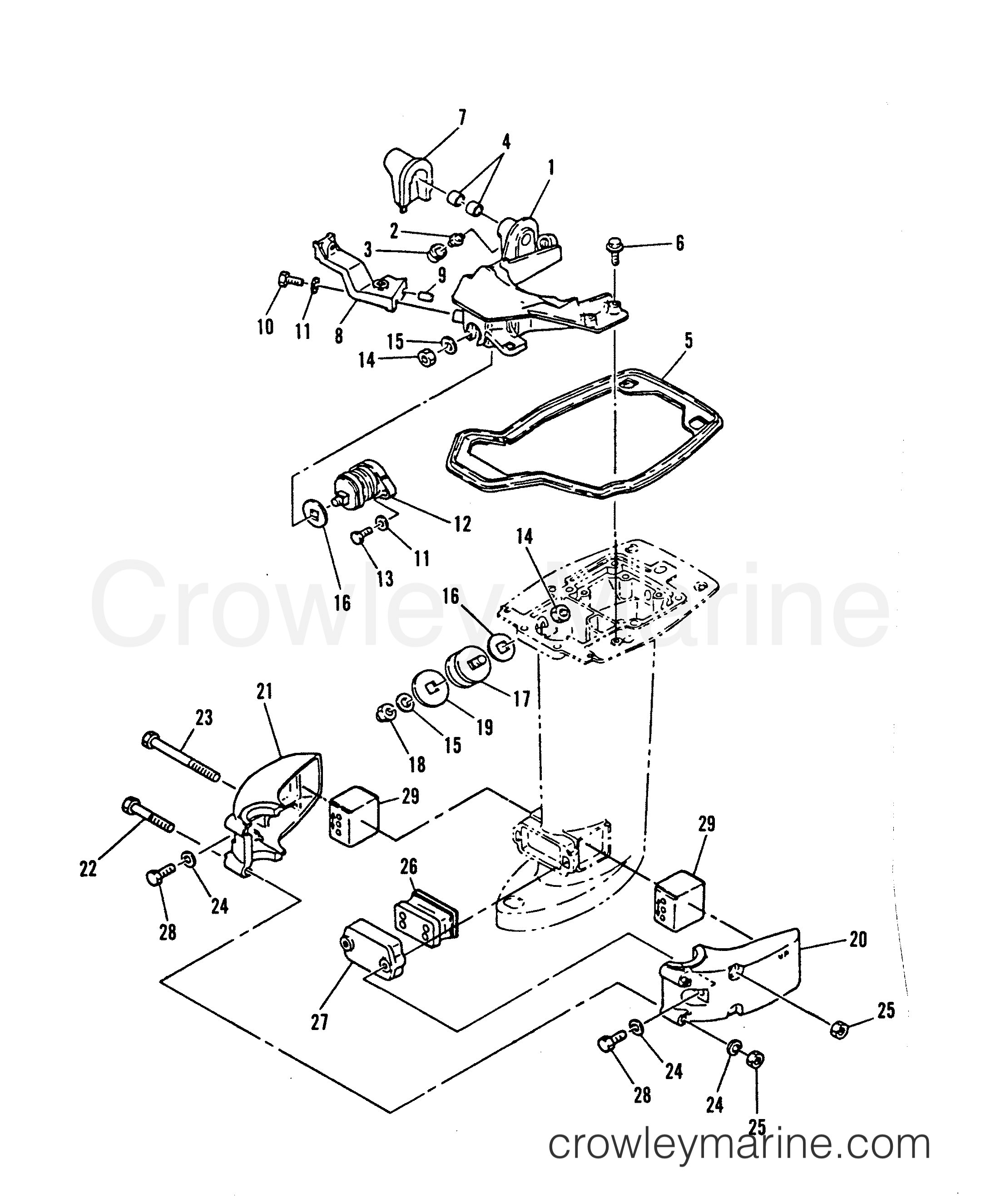 1992 Outboard 30 [EO] - 7030302AW - MOUNTING SYSTEM