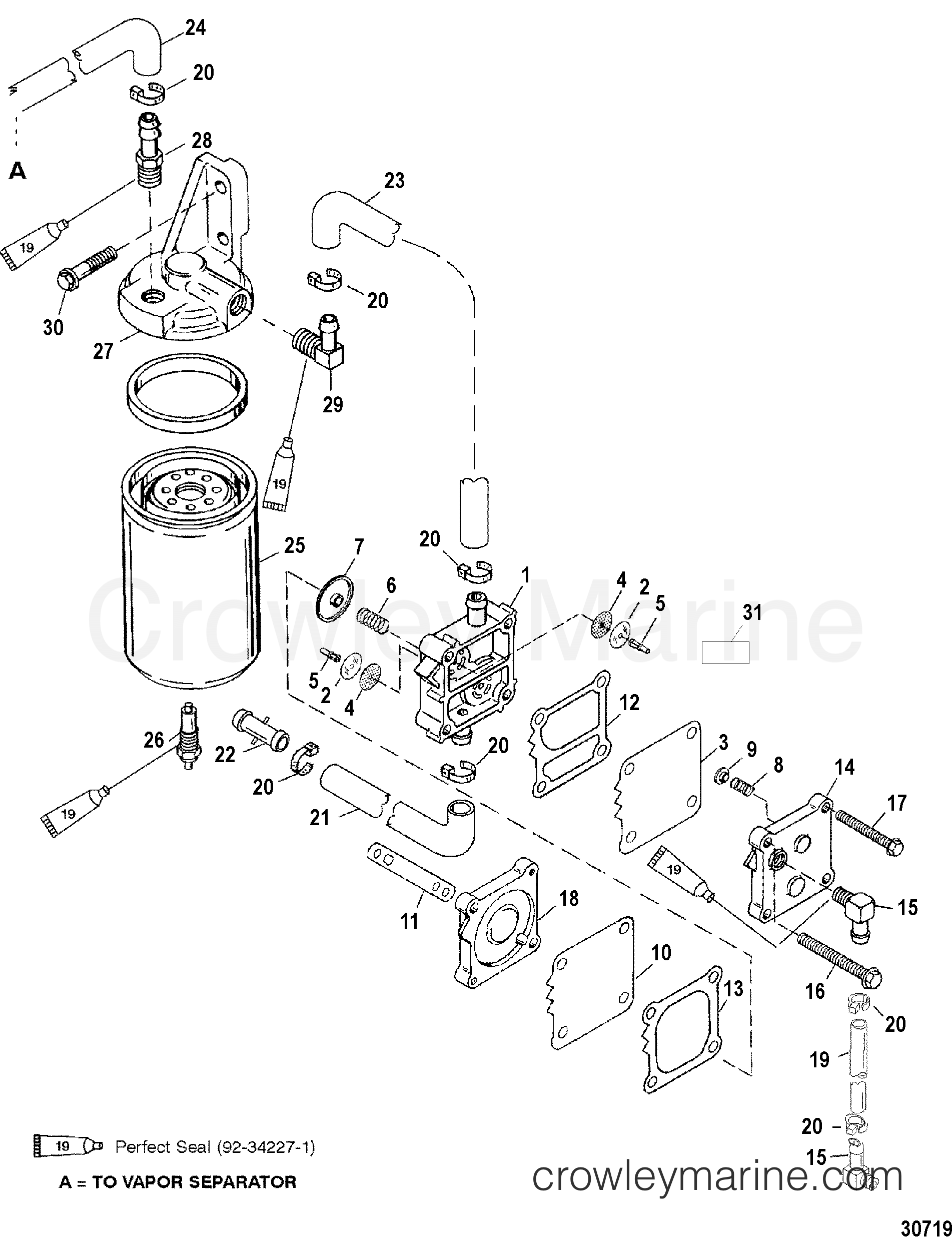 1999 Outboard 200EFI [XL] - 7200423HD - FUEL PUMP