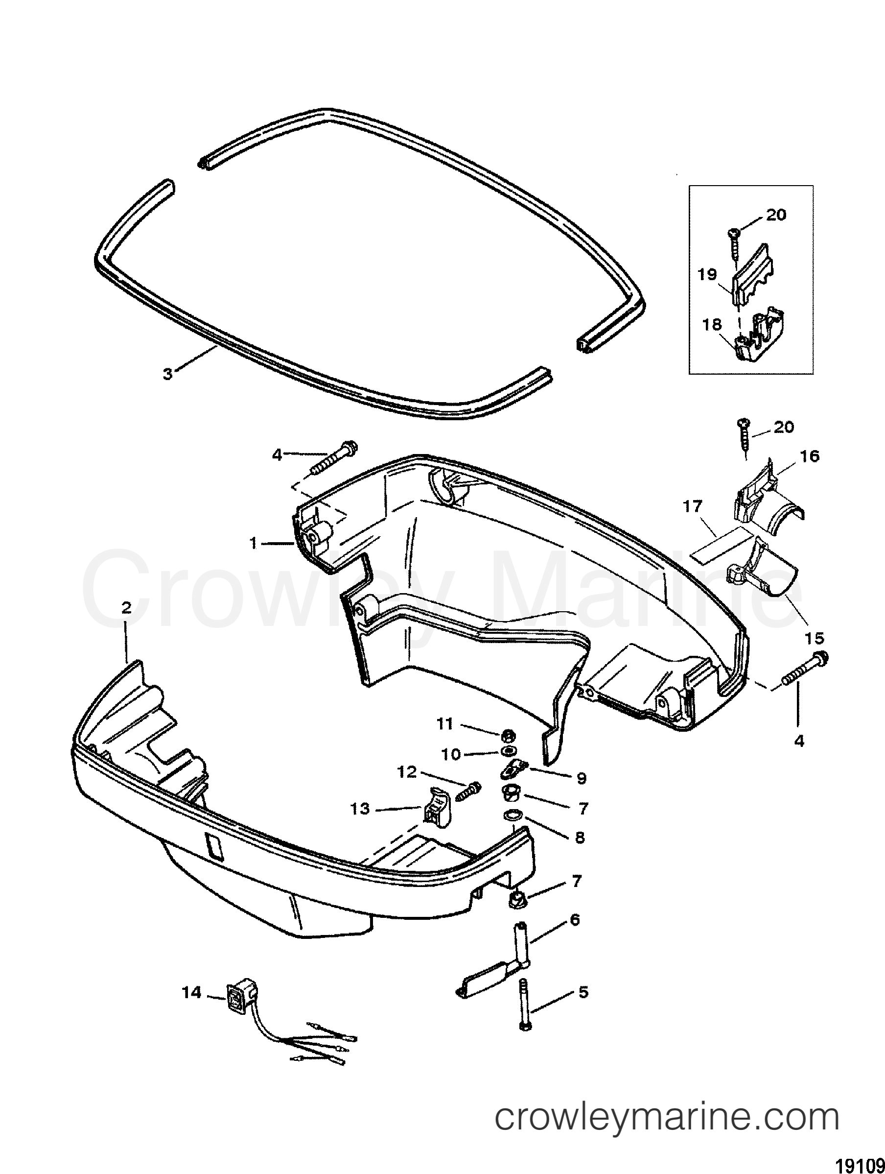 1999 Outboard 225 [EFI] - 7225413HS - BOTTOM COWL