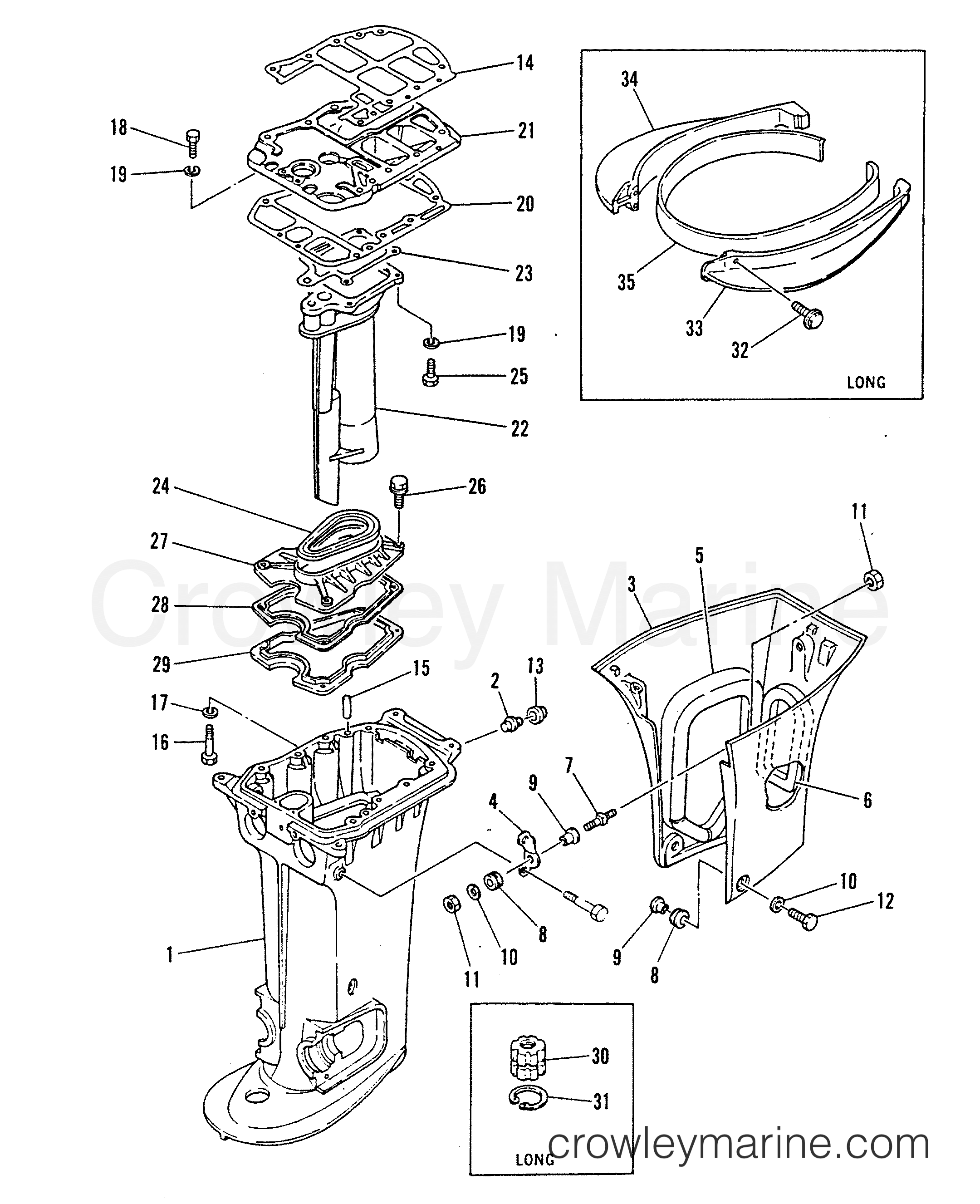 1986 Outboard 40 [ELO] - 7040716 - DRIVESHAFT HOUSING