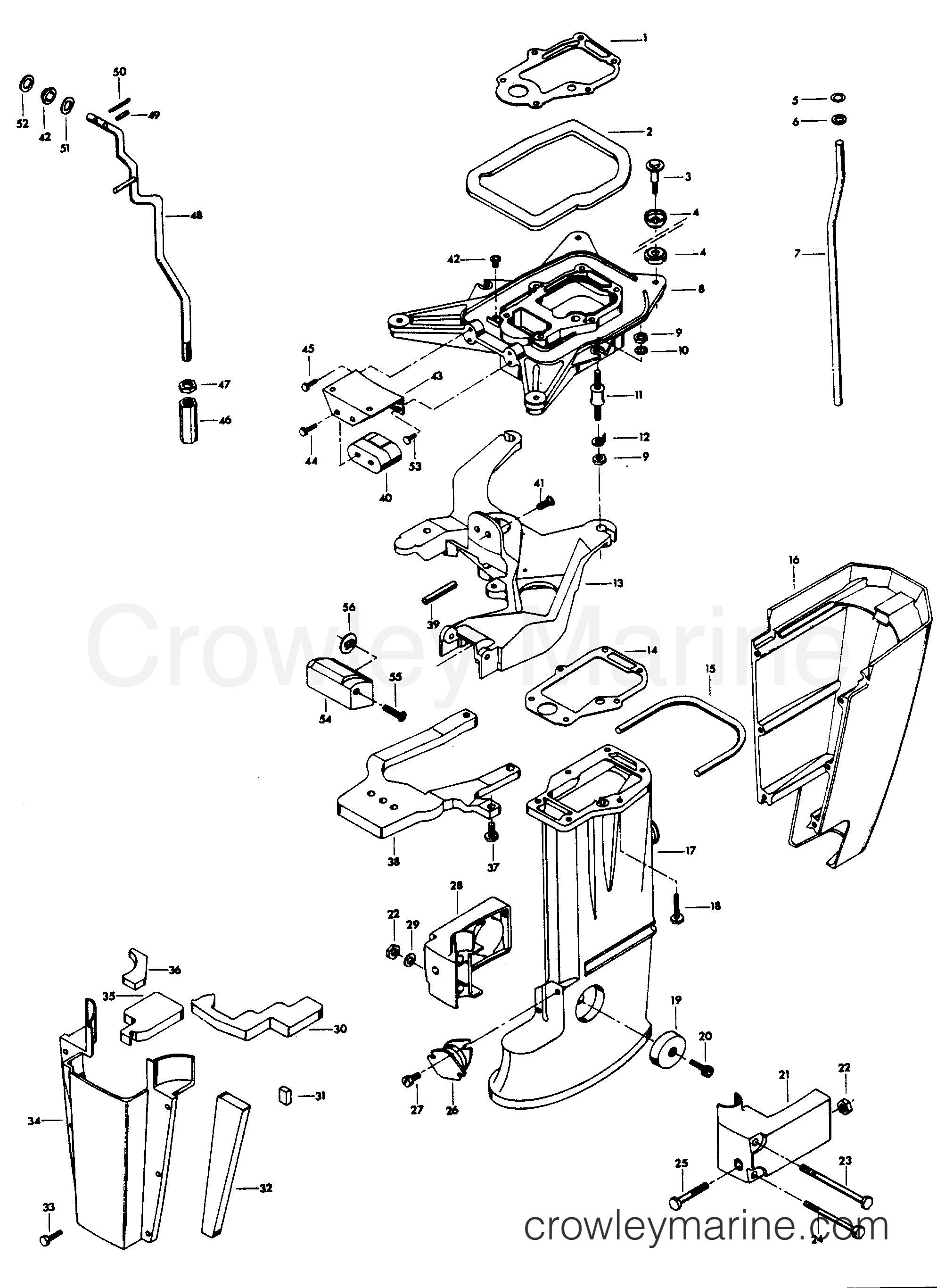 1976 Outboard 35 - 351BK - MOTOR LEG