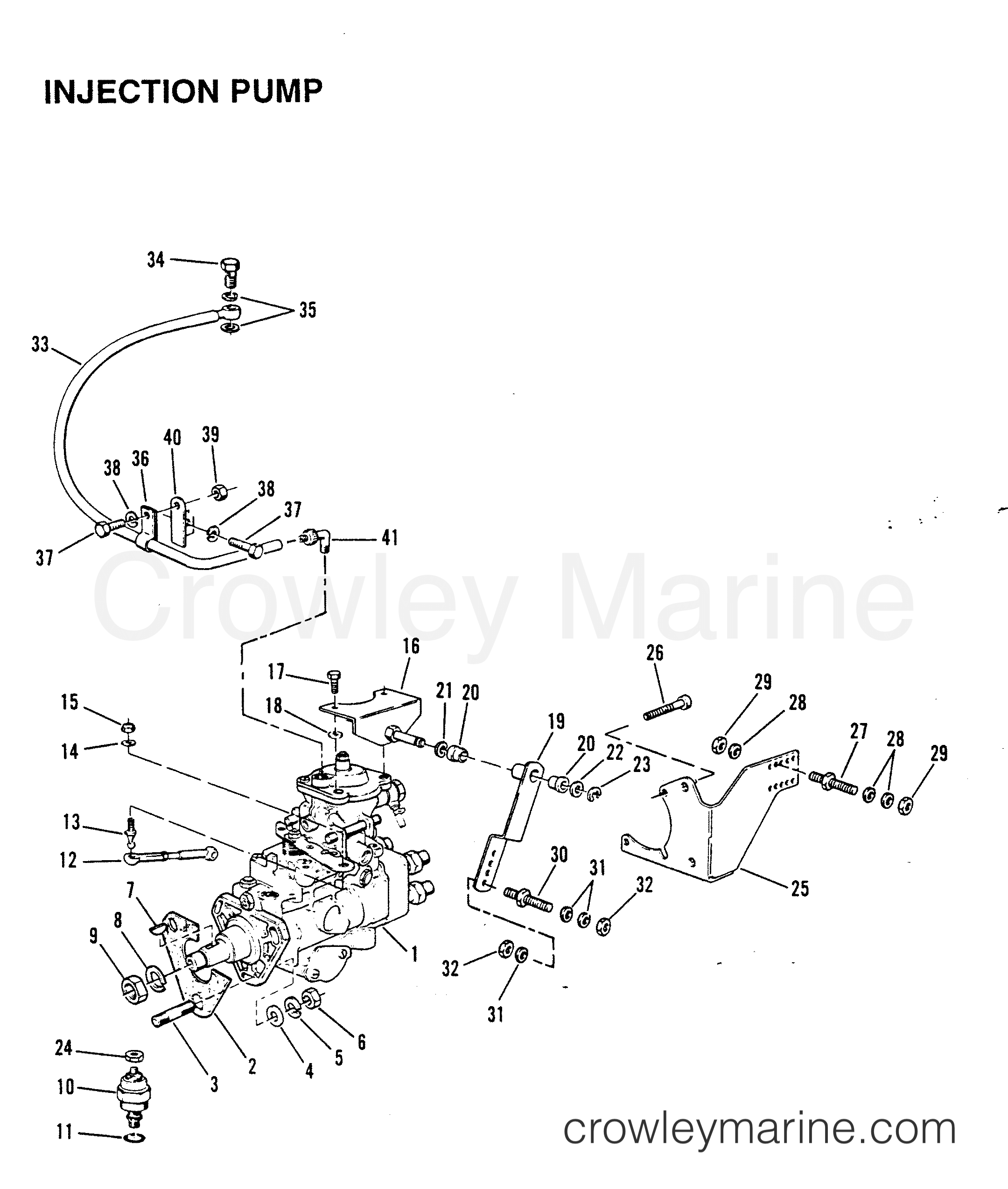 1990 Inboard Engine 642D - 34232B9CD - INJECTION PUMP