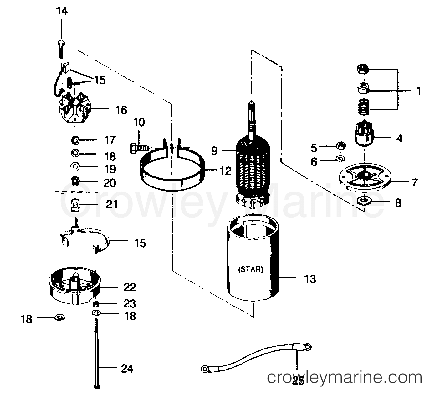 1989 Outboard 25 - 256F9B [Force] - ELECTRIC STARTER