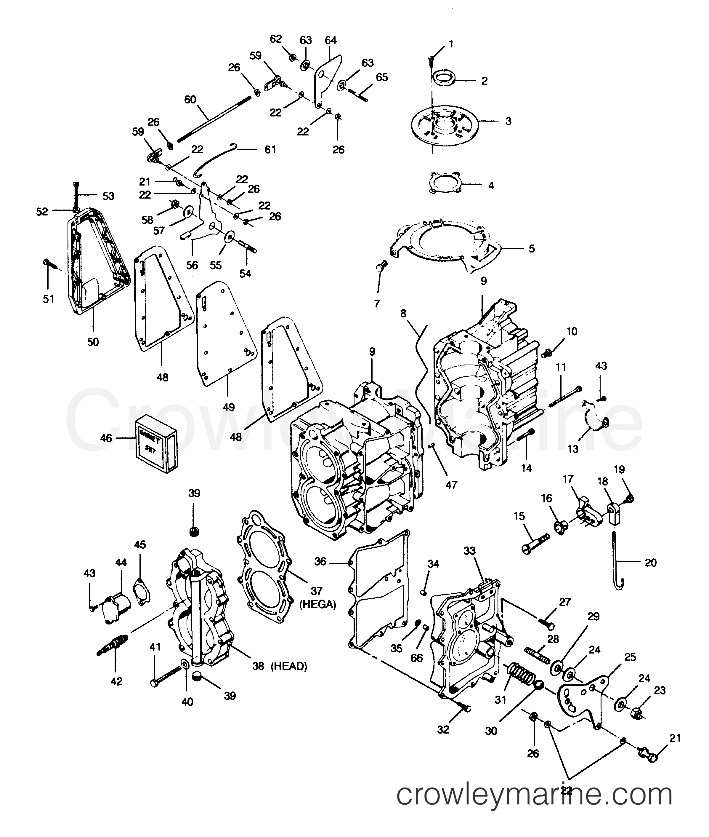 1991 Outboard 35 - 356E91A [Force] - POWER HEAD