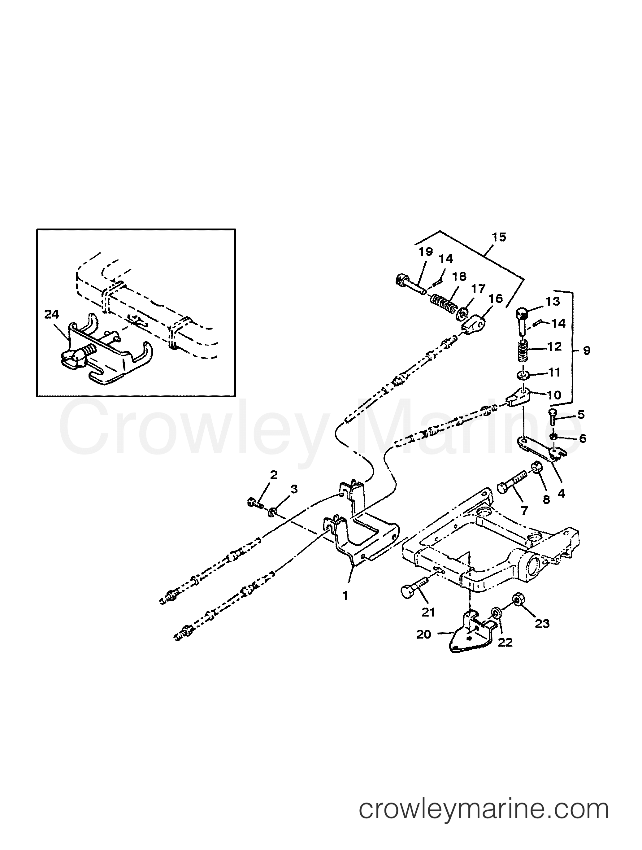 1985 Outboard 8 [ML] - 7008425 - REMOTE CONTROL ATTACHING KIT - OPTIONAL