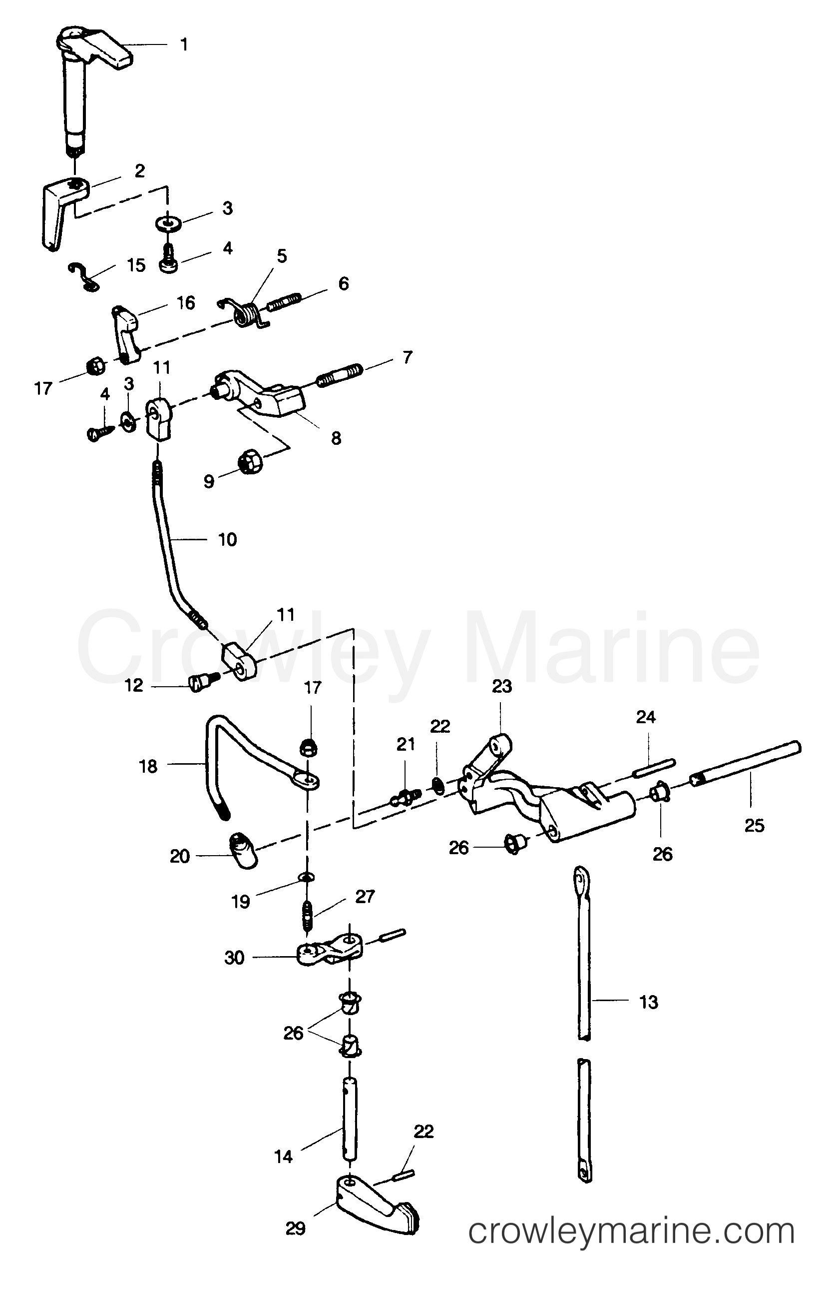 1989 Outboard 15 - H0153S89A [A] - SHIFT LINKAGE