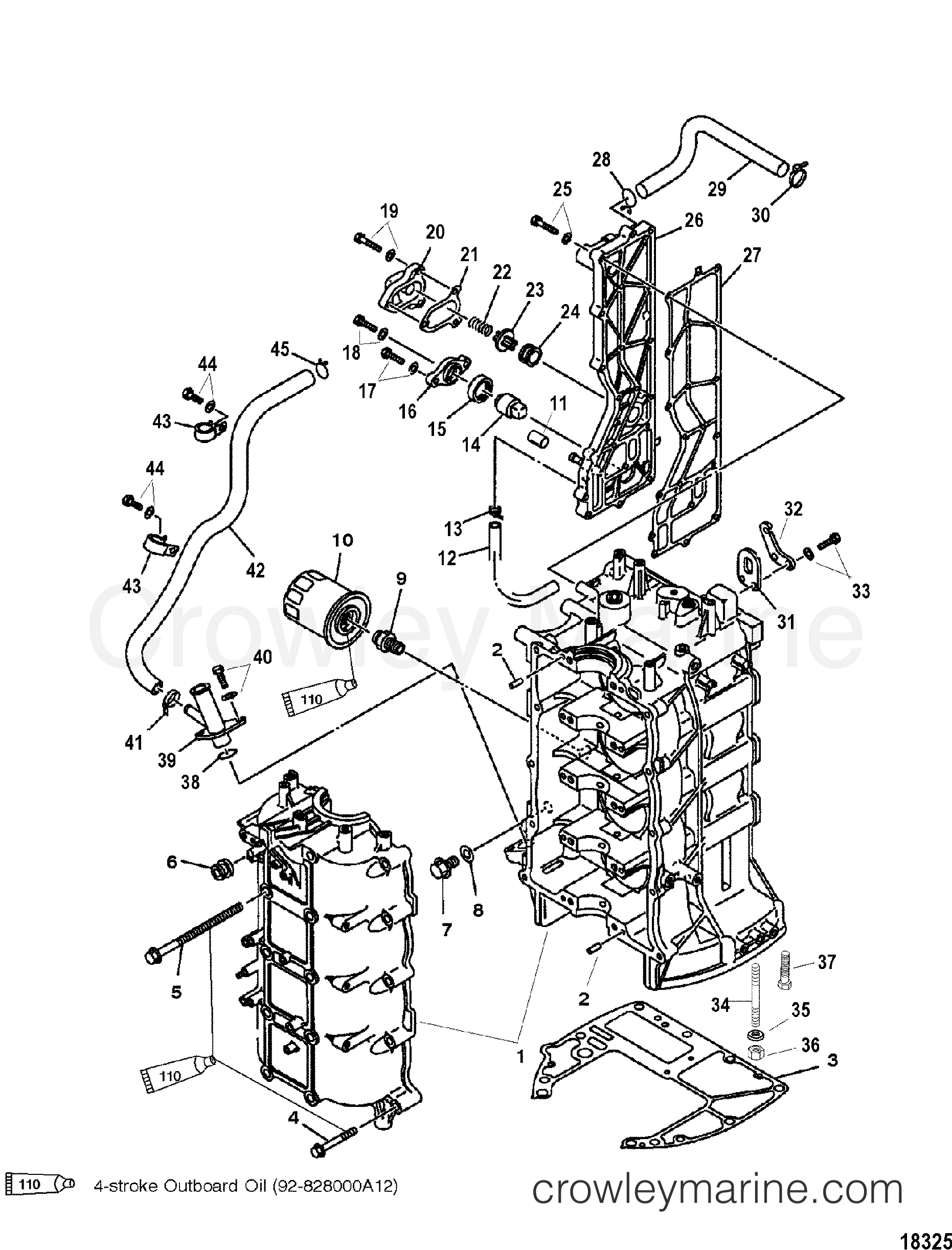CYLINDER BLOCK AND CRANKCASE - 2000 Outboard 75 [ELHPT 4] 7F75411JD ...