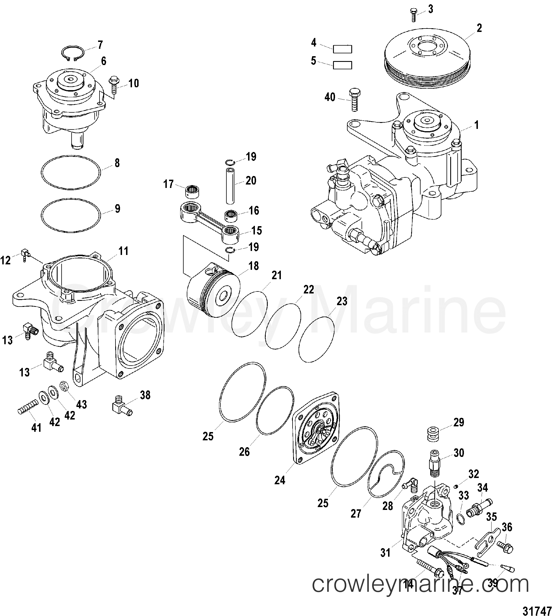 AIR COMPRESSOR COMPONENTS(DESIGN I) - 2001 Sport Jet 0 [M2] S721P51YD ...