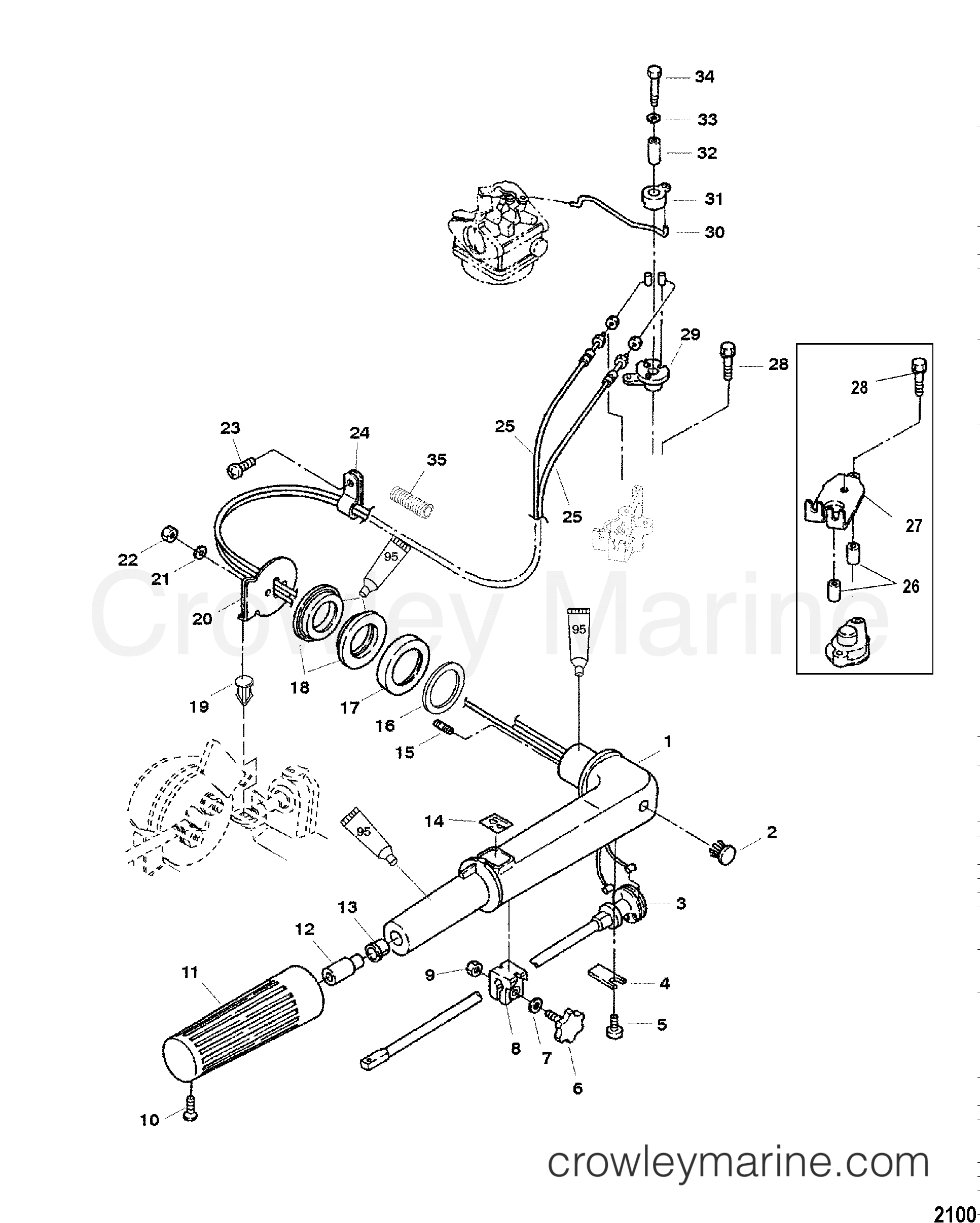 2005 Outboard 4 [M 4] - 7F04201TK - STEERING HANDLE