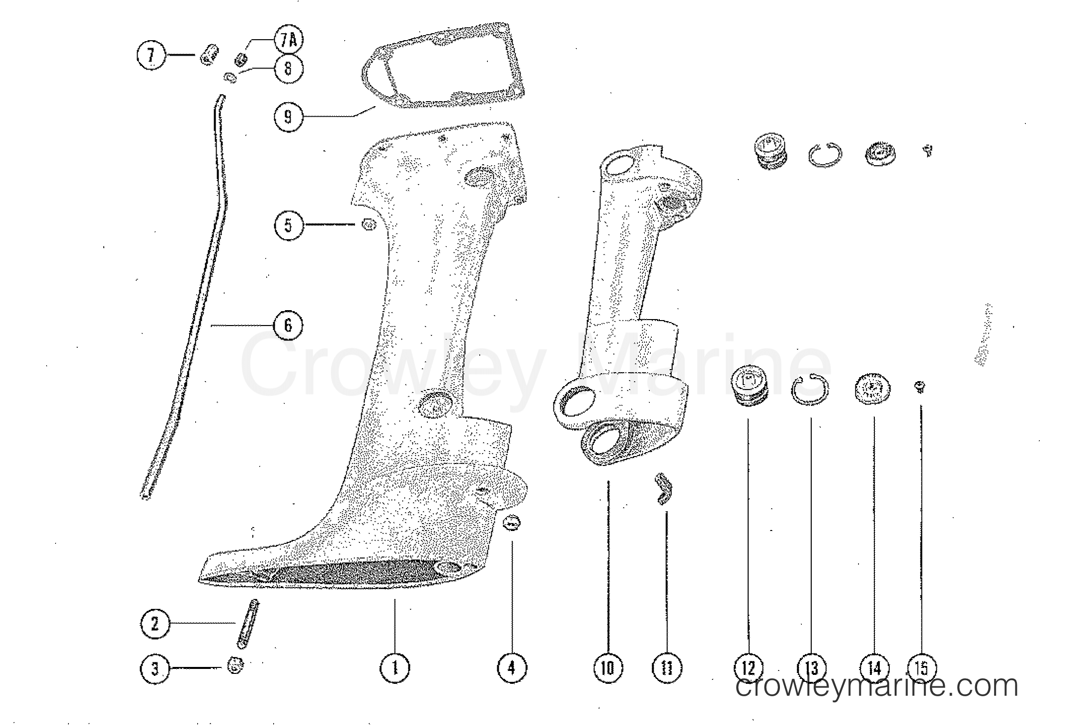 DRIVE SHAFT HOUSING ASSEMBLY Serial Range Outboard 110 1470349 THRU