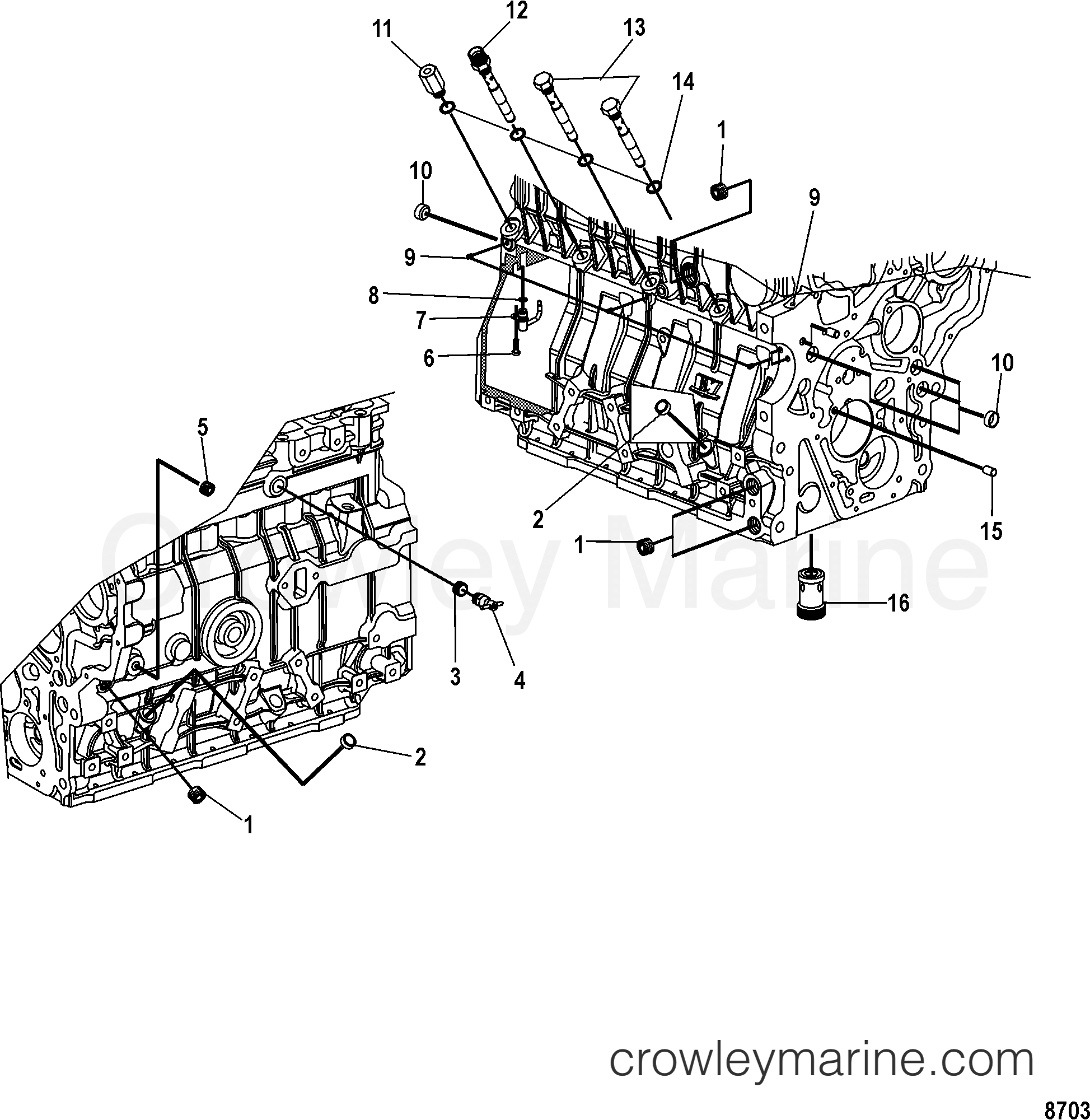 1998 Inboard Engine 2.8L [EI 170] - 30280010D - OIL SYSTEM COMPONENTS