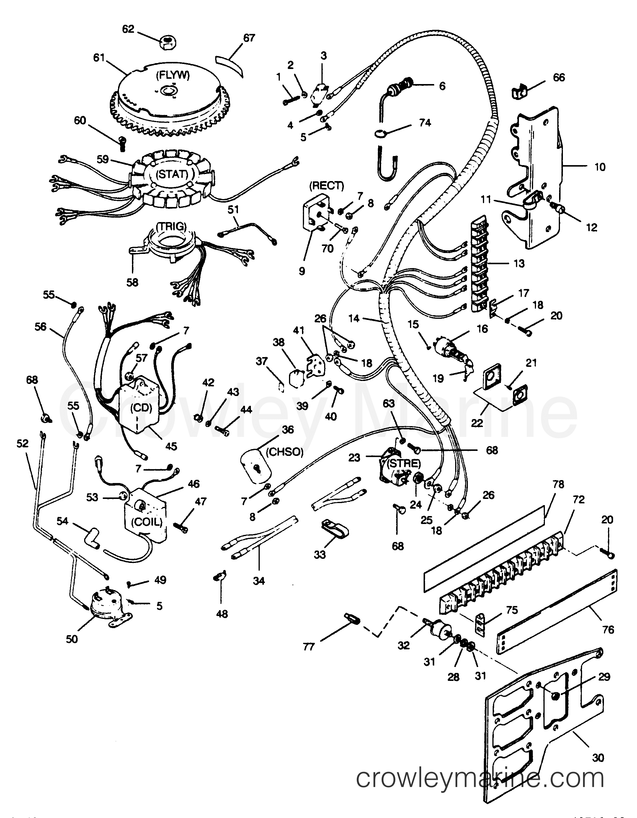 1989 Outboard 85 - H0856G89E [E] - ELECTRICAL COMPONENTS