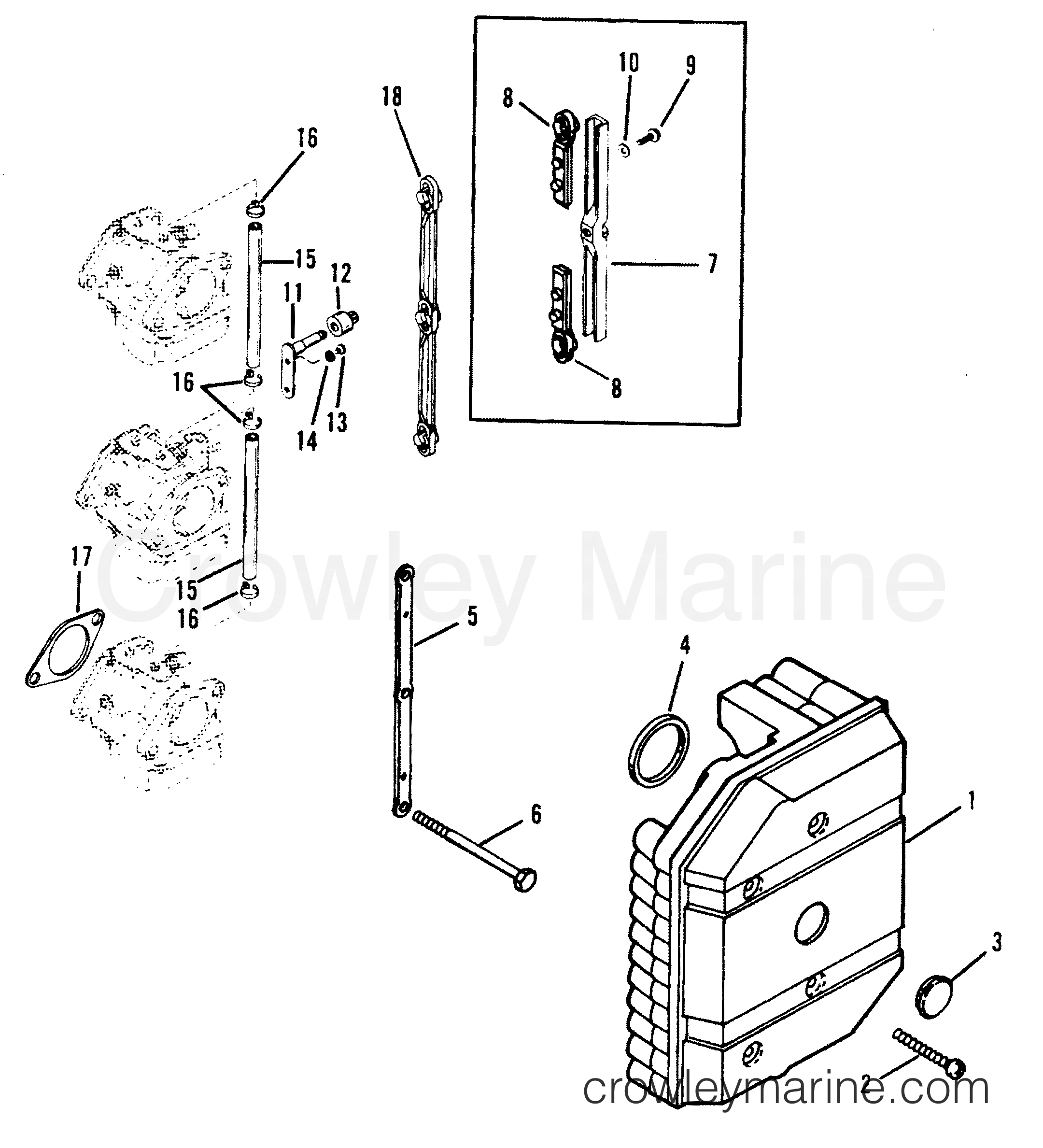 1994 Outboard 50 [EO] - 7050302CD - ATTENUATOR PLATE