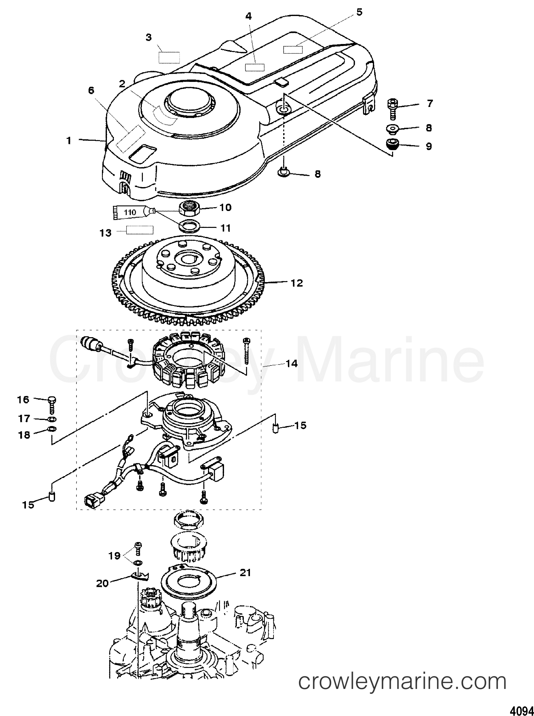 2002 Outboard 90 [ELPT 4] - 7F90412LR - FLYWHEEL