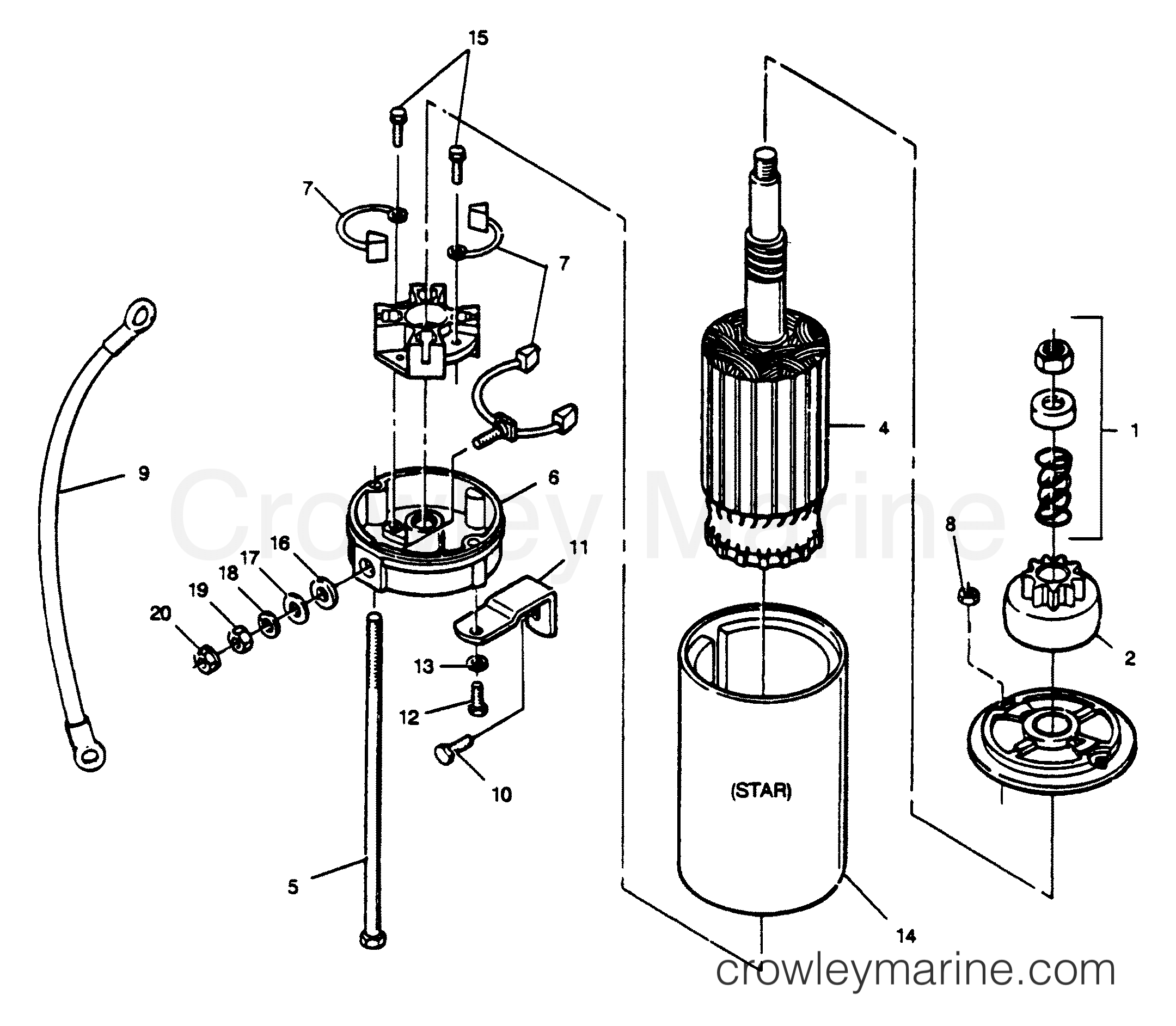 1989 Outboard 125 - H1258X89E [E] - STARTER