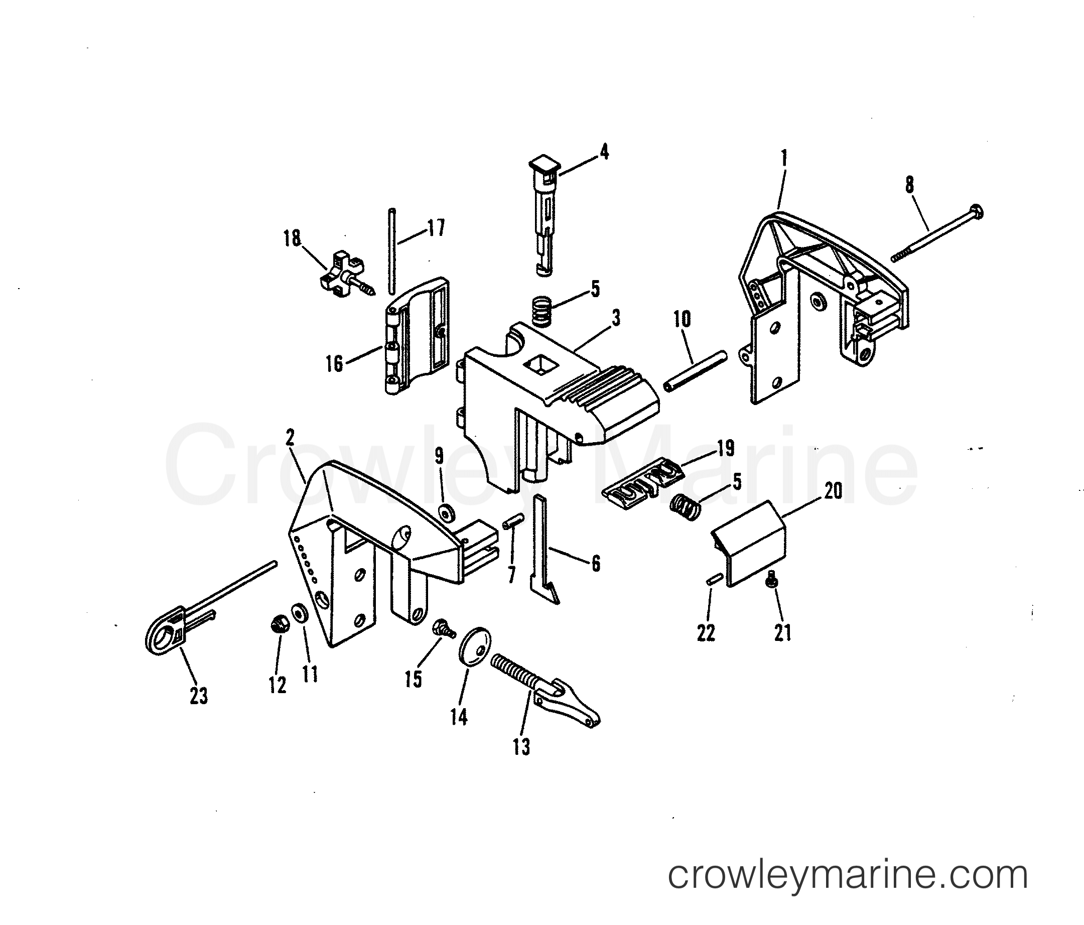 SWIVEL AND CLAMP BRACKETS (T45) 1993 Electric Trolling Motor DL50V