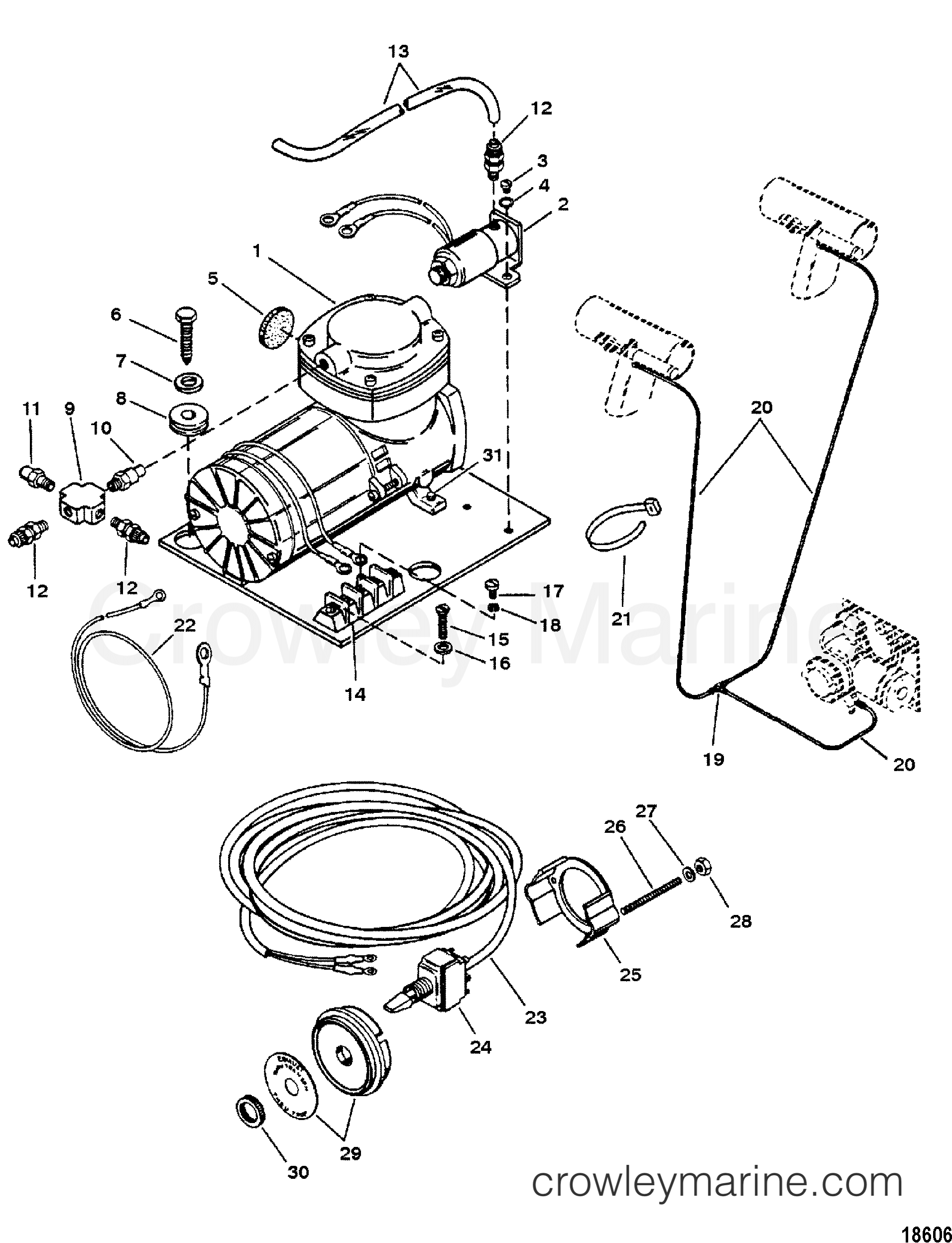 Various Years Rigging Exhaust / Cooling Systems and Extension Kits - 1994 & Up - PNEUMATIC AIR PUMP ASSEMBLY