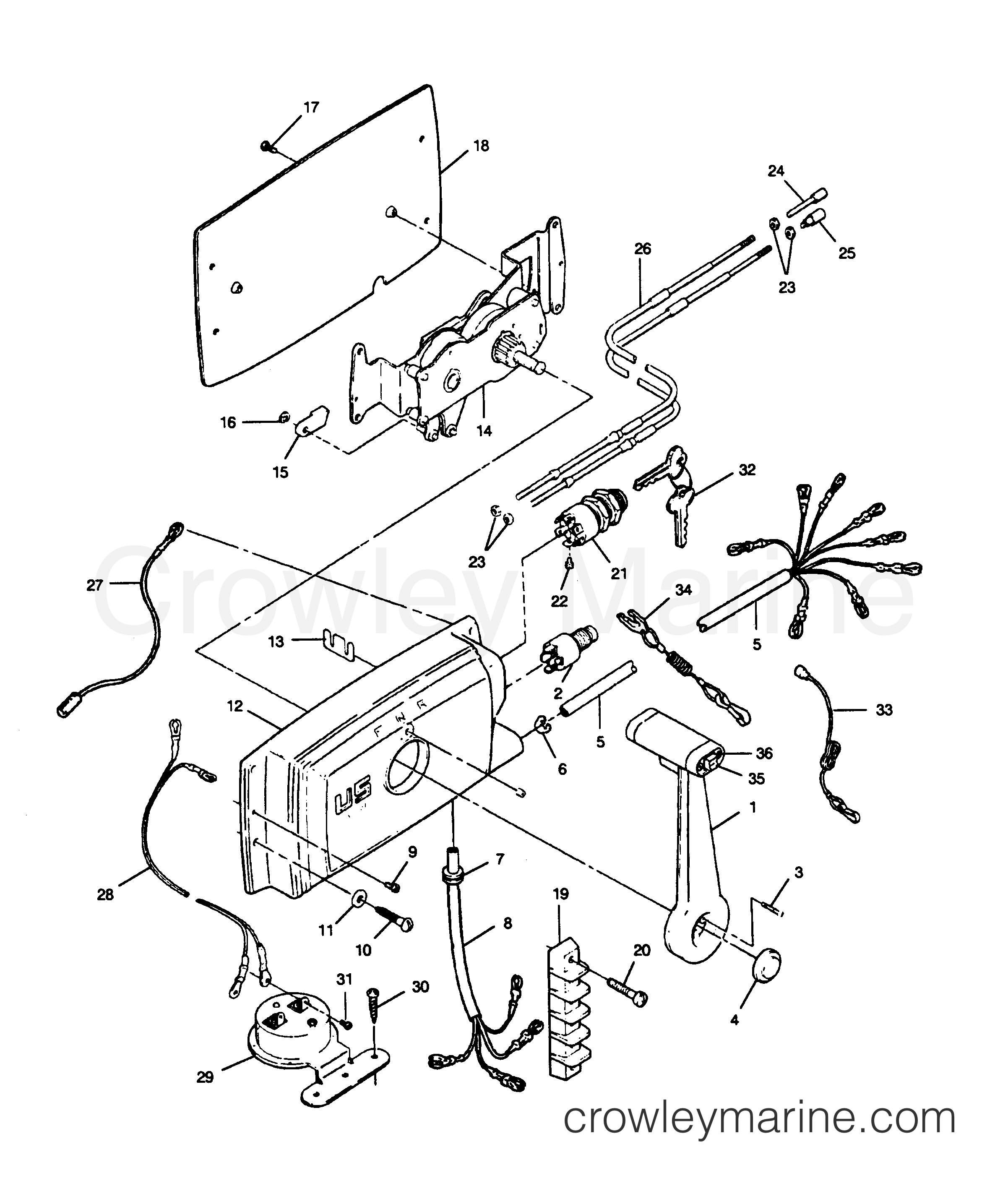 1989 Outboard 25 - 257F9A [Force] - REMOTE CONTROL