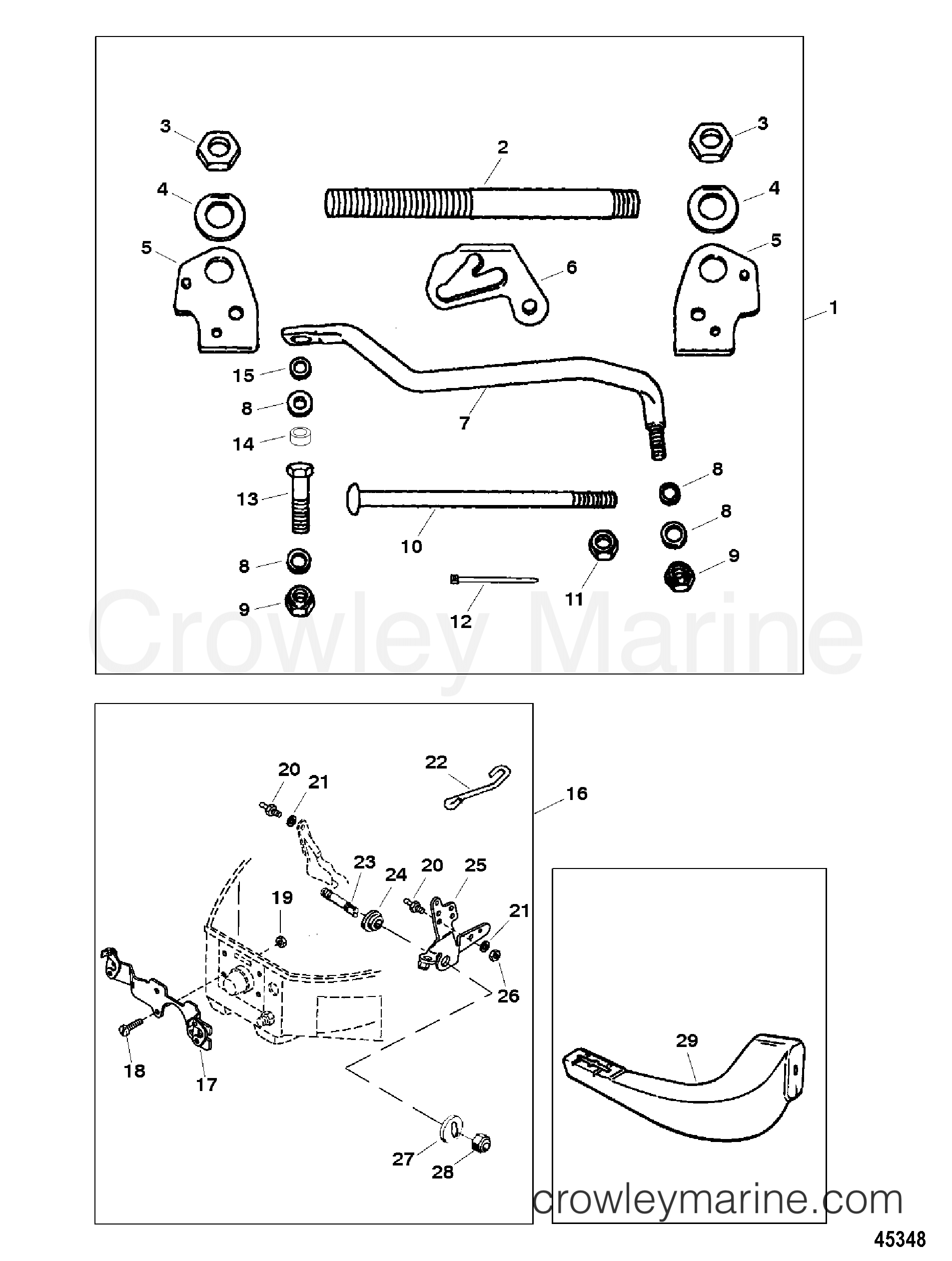 REMOTE CONTROL LINKAGE 1996 Outboard 9.9 H009201SD [MH] Crowley Marine