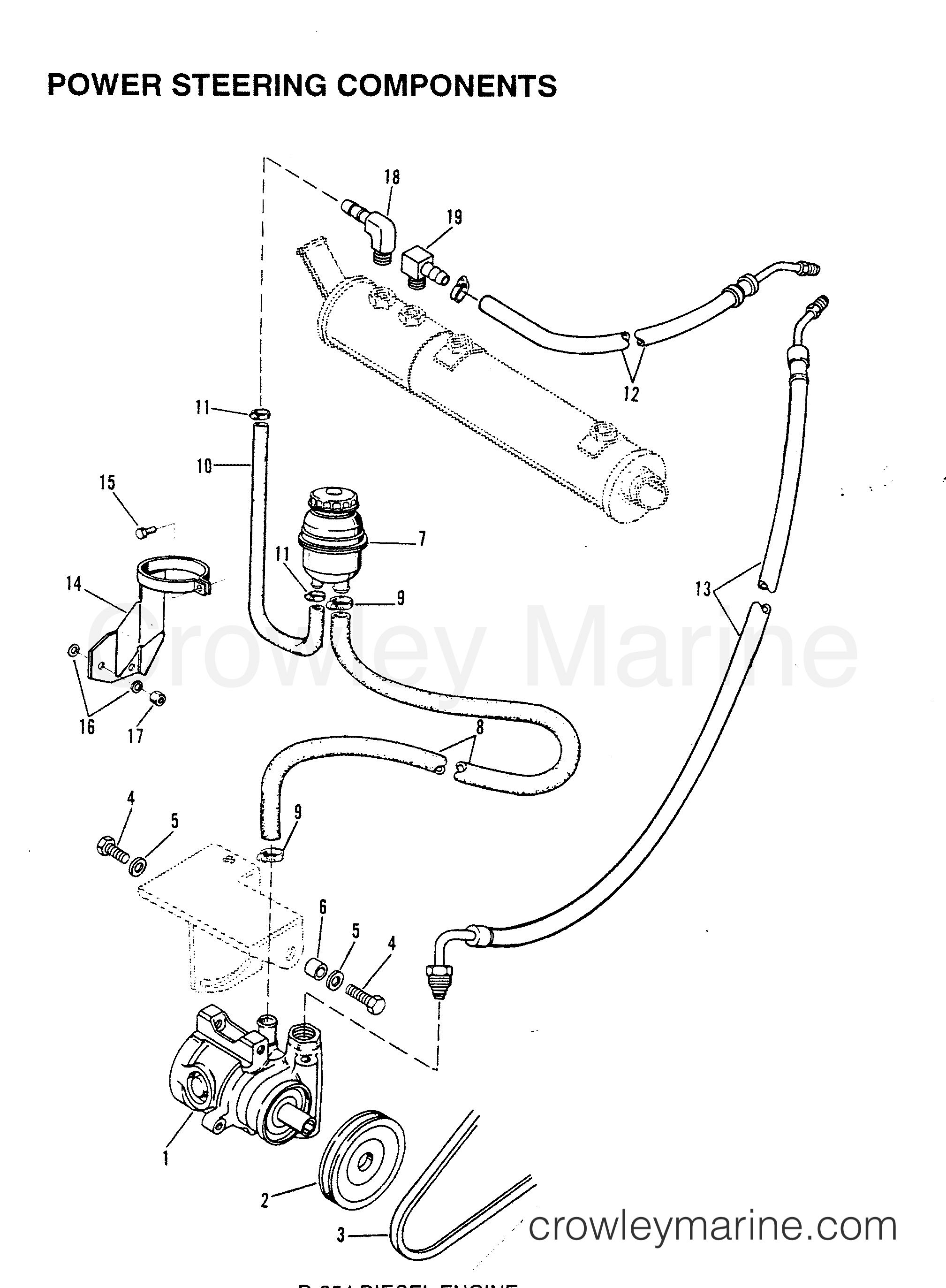 POWER STEERING COMPONENTS (STERN DRIVE) 1992 Mercury Inboard Engine