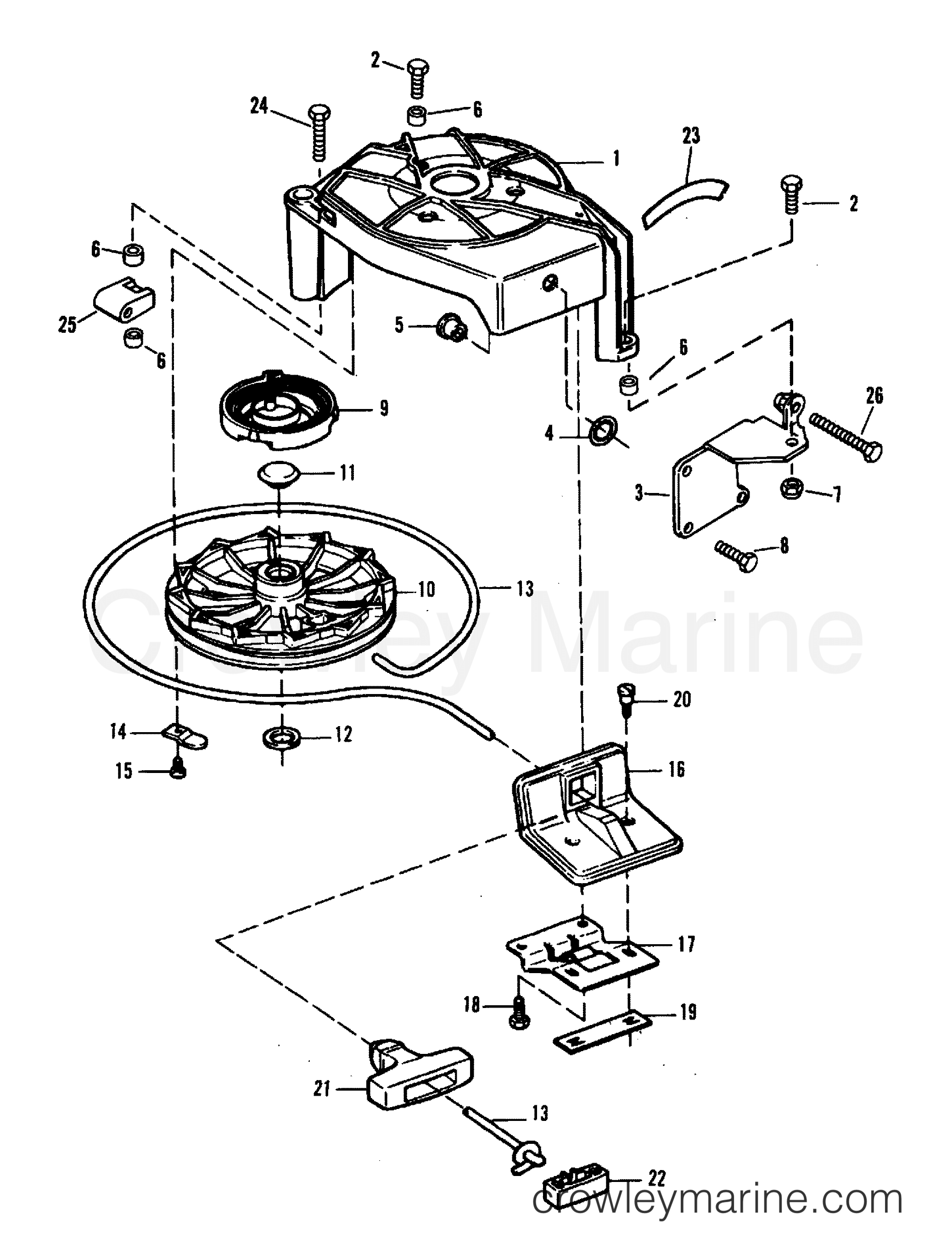 1985 Outboard 15 - H0152S85C - STARTER (SER. # E090400 THRU E127699)