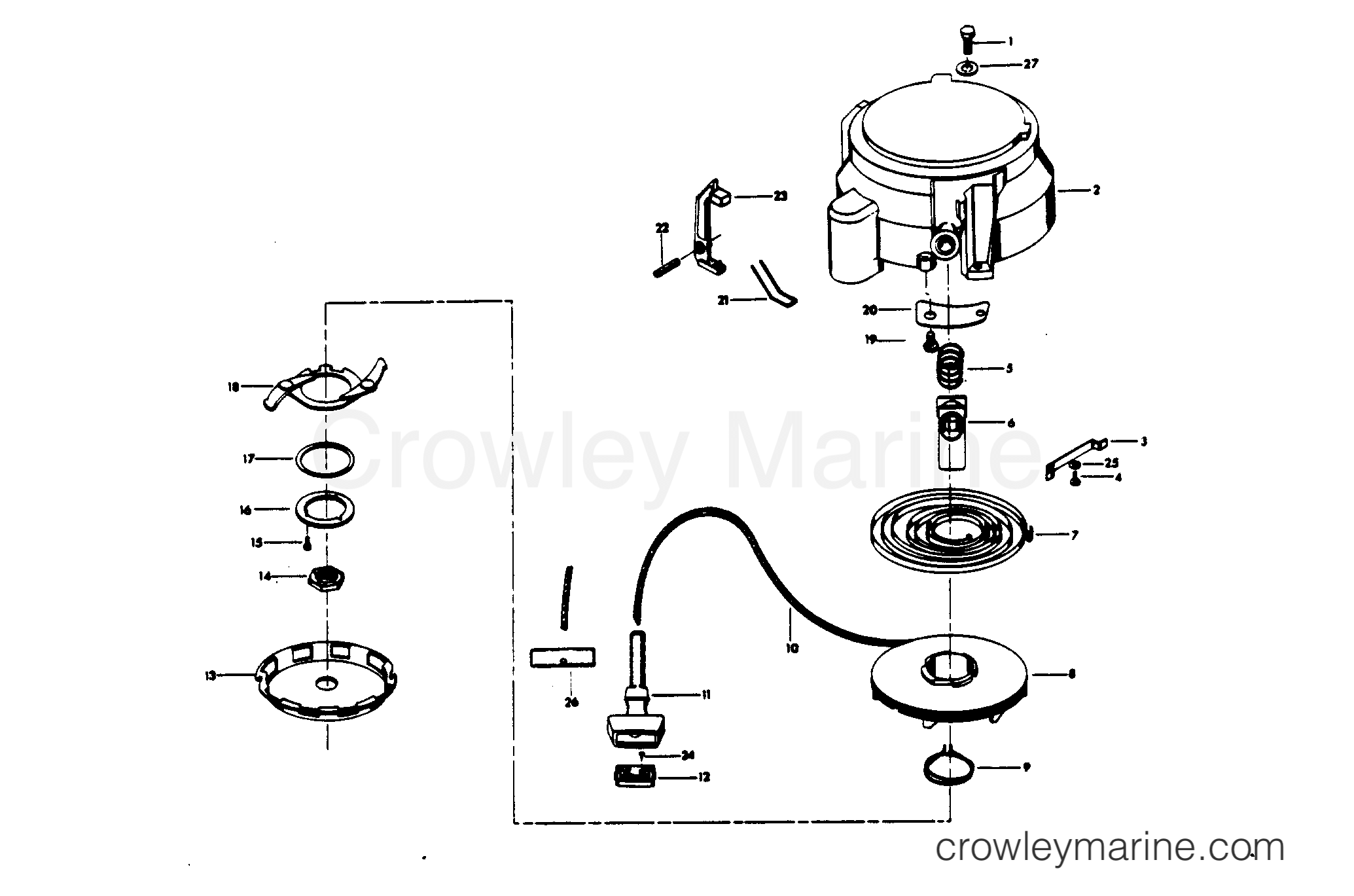 1978 Outboard 25 - H0253H78D - HAND STARTER